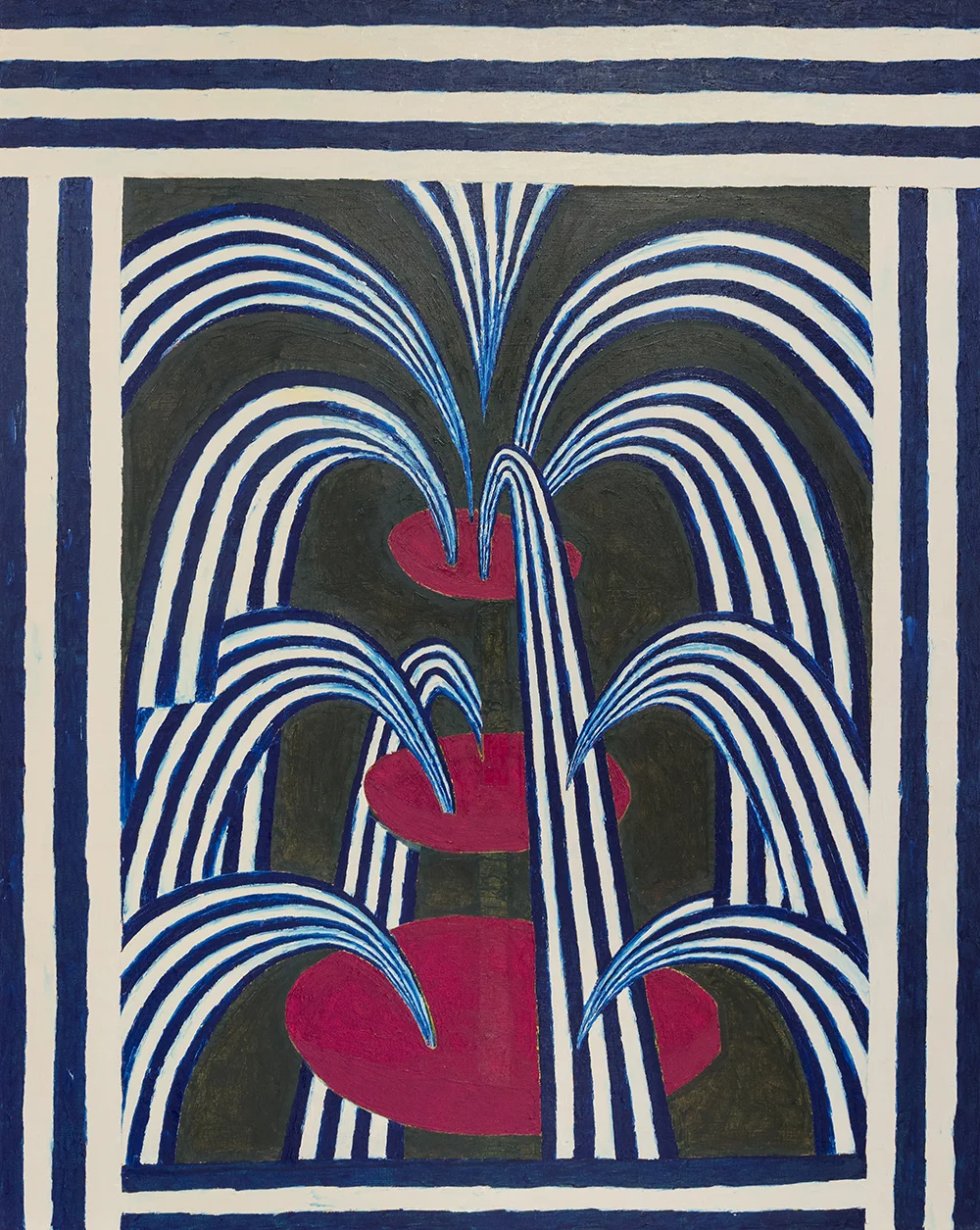 MATT KLEBERG, High Water Railers , 2015, oil and oil stick on canvas, 60 x 48 in. Courtesy of the artist and Hiram Butler Gallery.