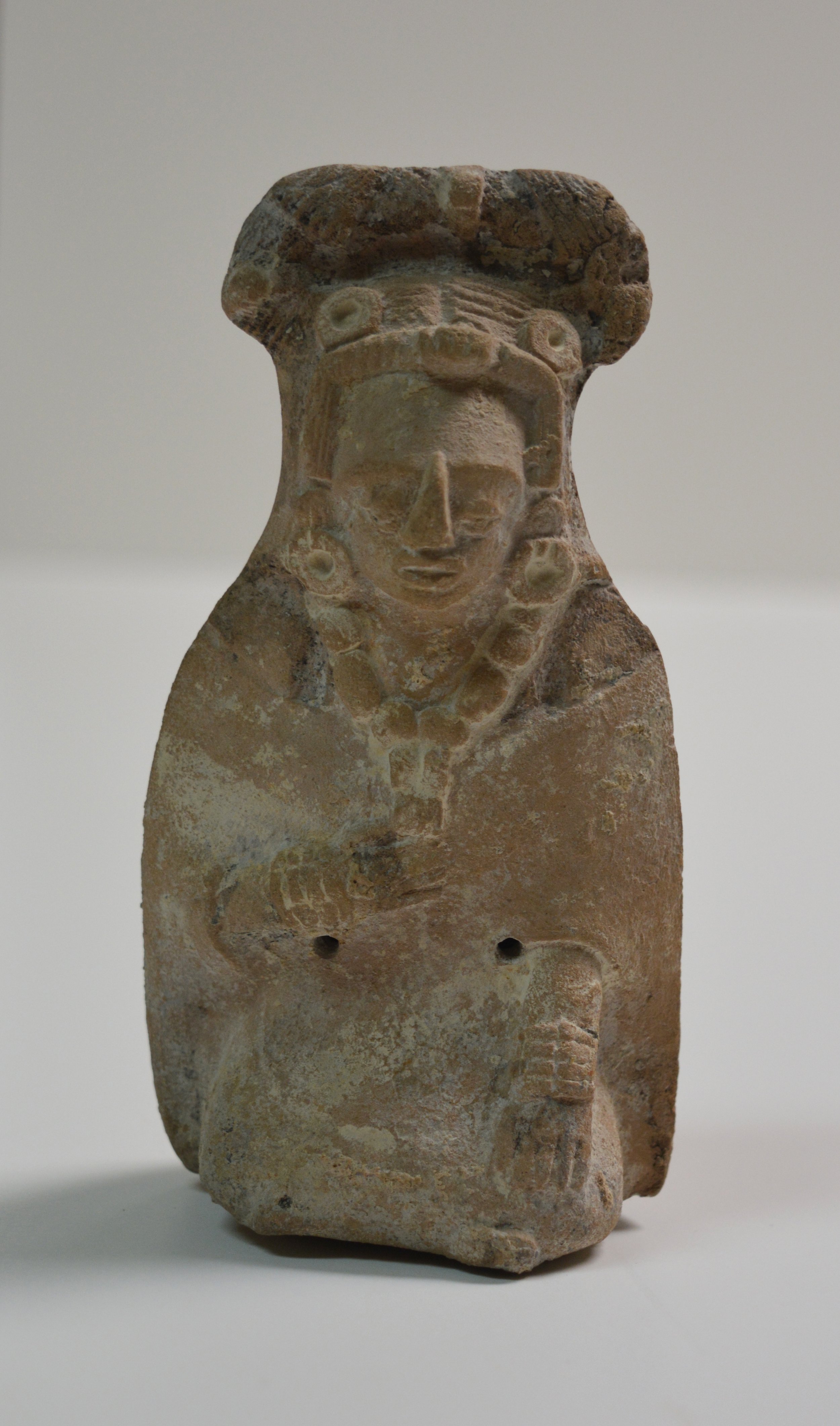 Maya, Effigy Rattle, Seated Female, 550 - 900 CE, ceramic, Gift of William O. Gross Jr. 1986.114
