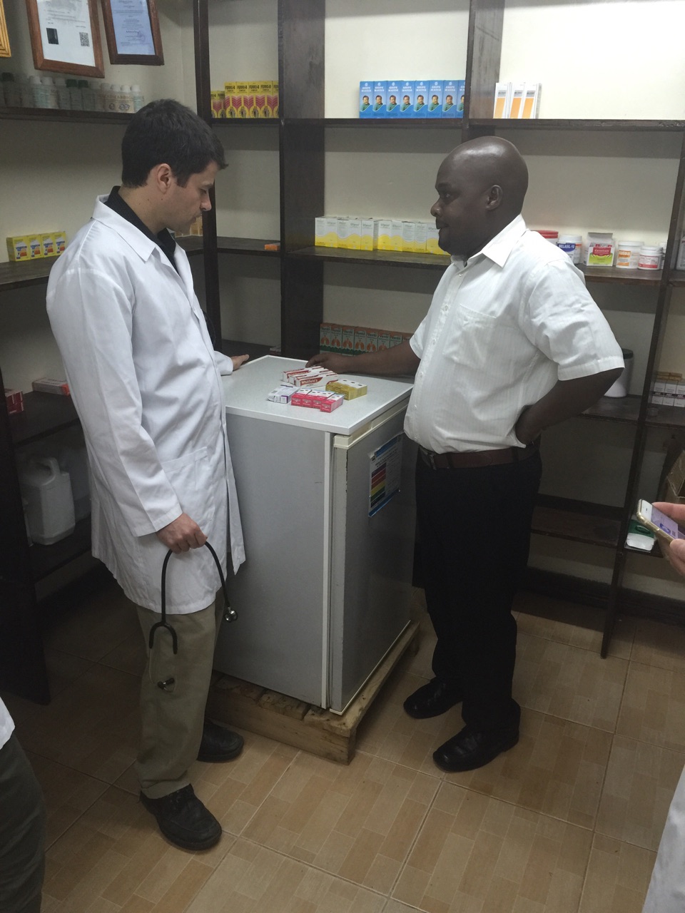 Dr. Hawkes in the Fluorspar pharmacy