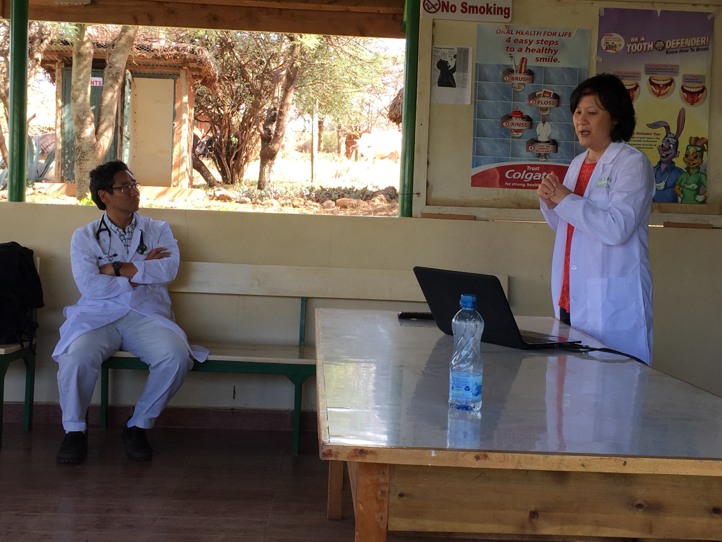 Dr. Sue leading a talk on Pelvic Inflammatory Disease, one of the topics requested by the Lewa staff. 