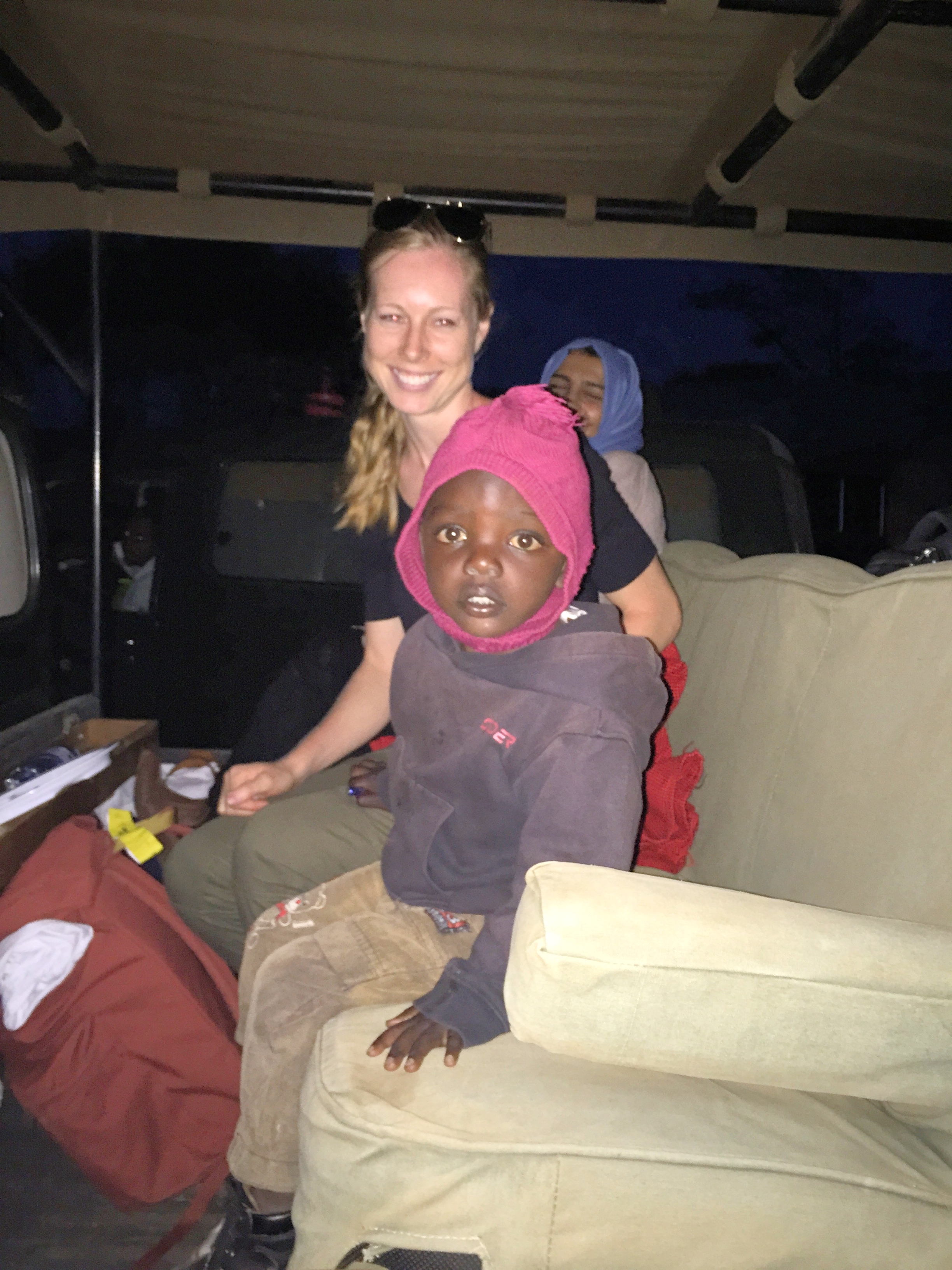 A sweet moment when this little boy, who had befriended Alex, jumped in the jeep with us when we were leaving. His mom eventually got him out of the jeep with the help of a lollipop we gave him. 