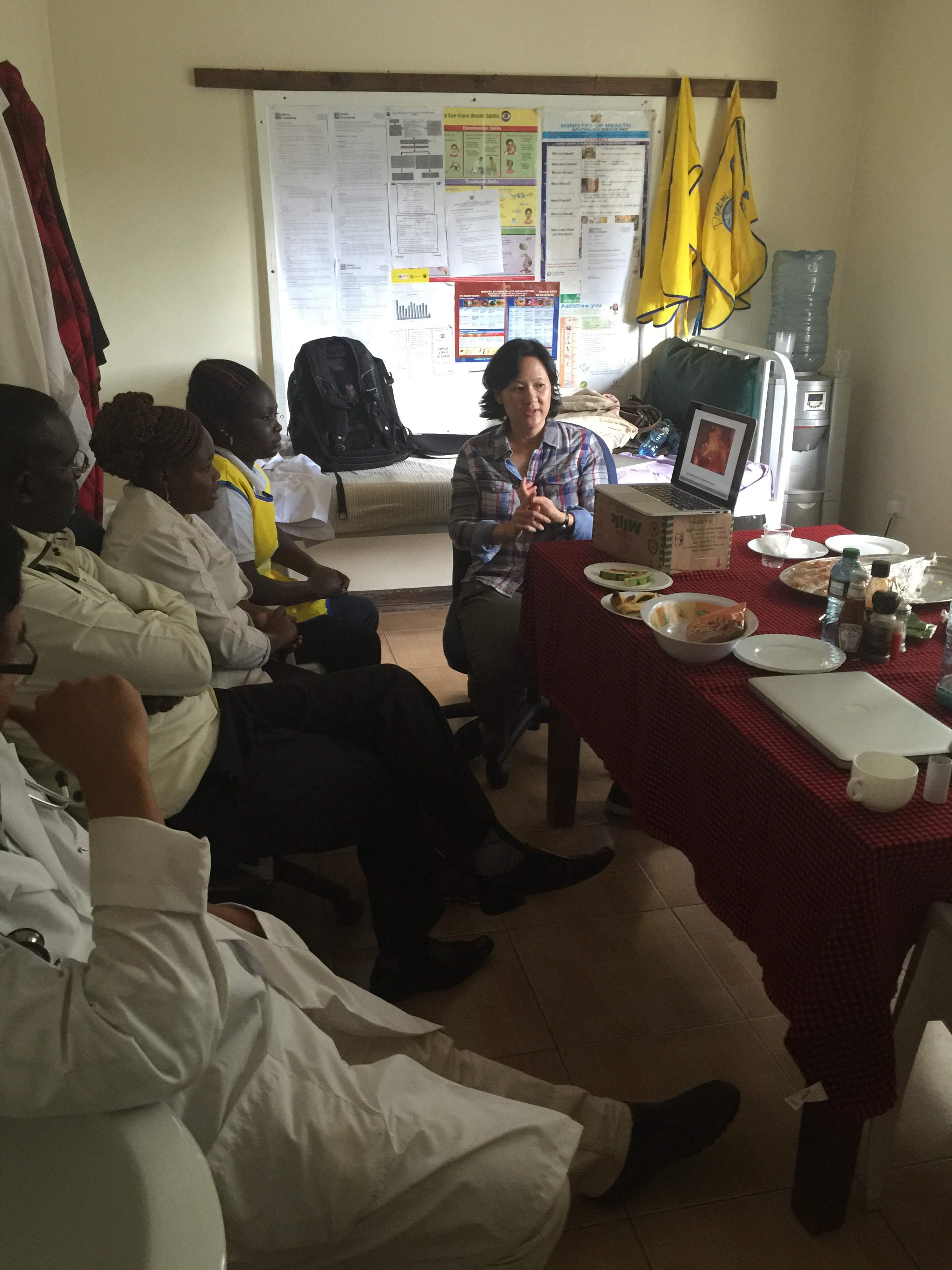 Dr. Sue teaching a class on cervical cancer screening. 