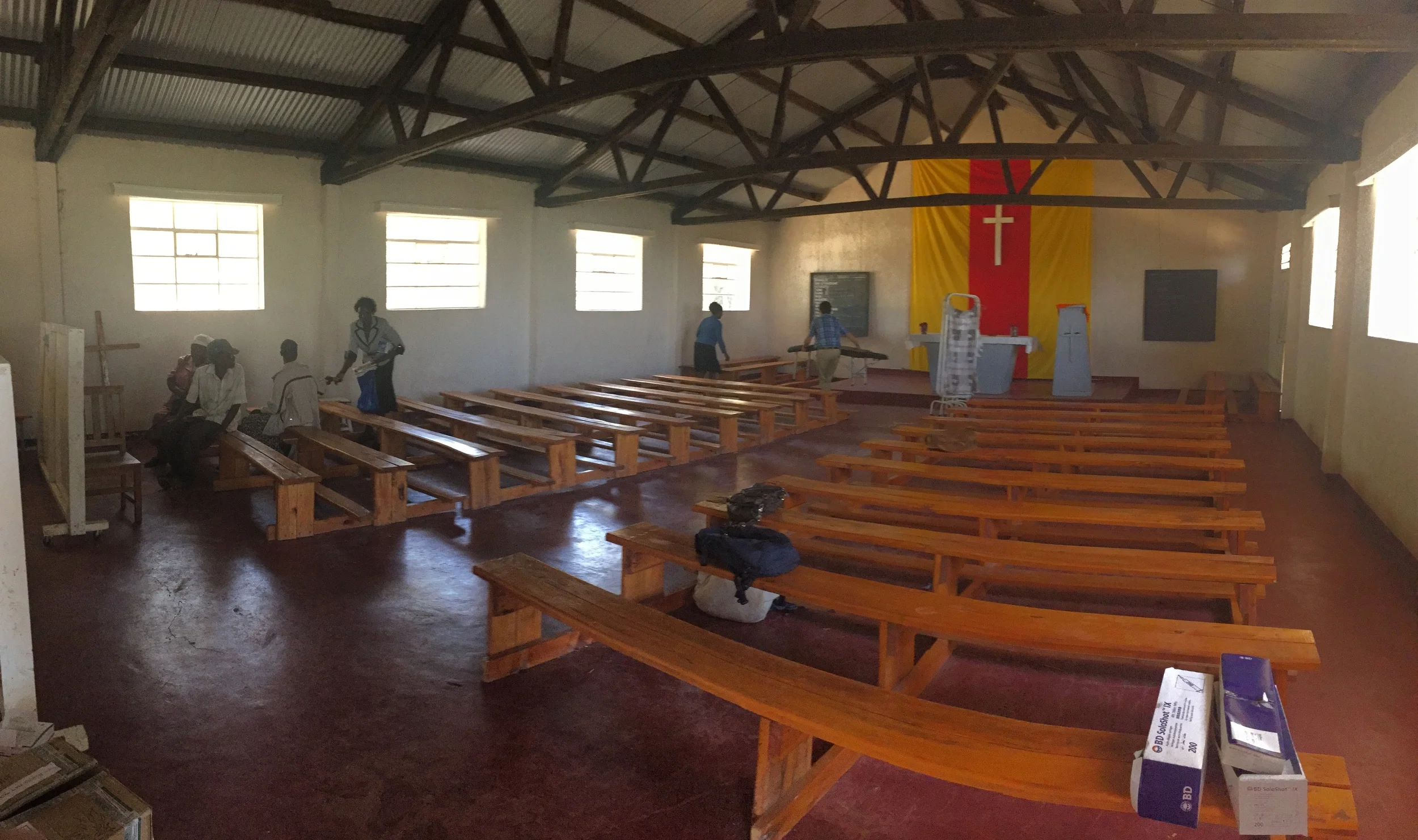 The location of the outreach is in a church. 