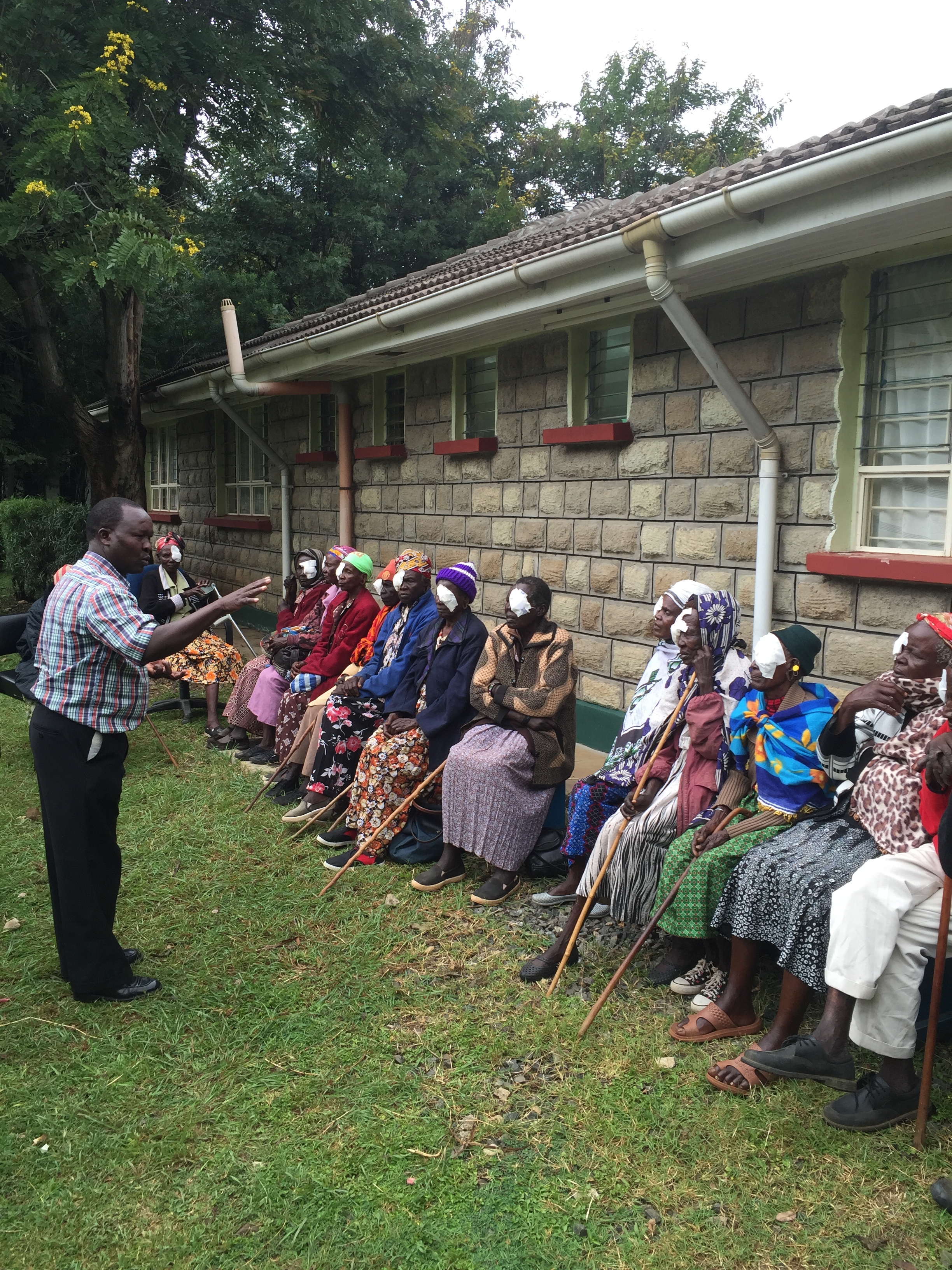 David explaining to cataract patients proper follow up care. With cataract surgeries the care you receive after the surgery is critical to the success. 