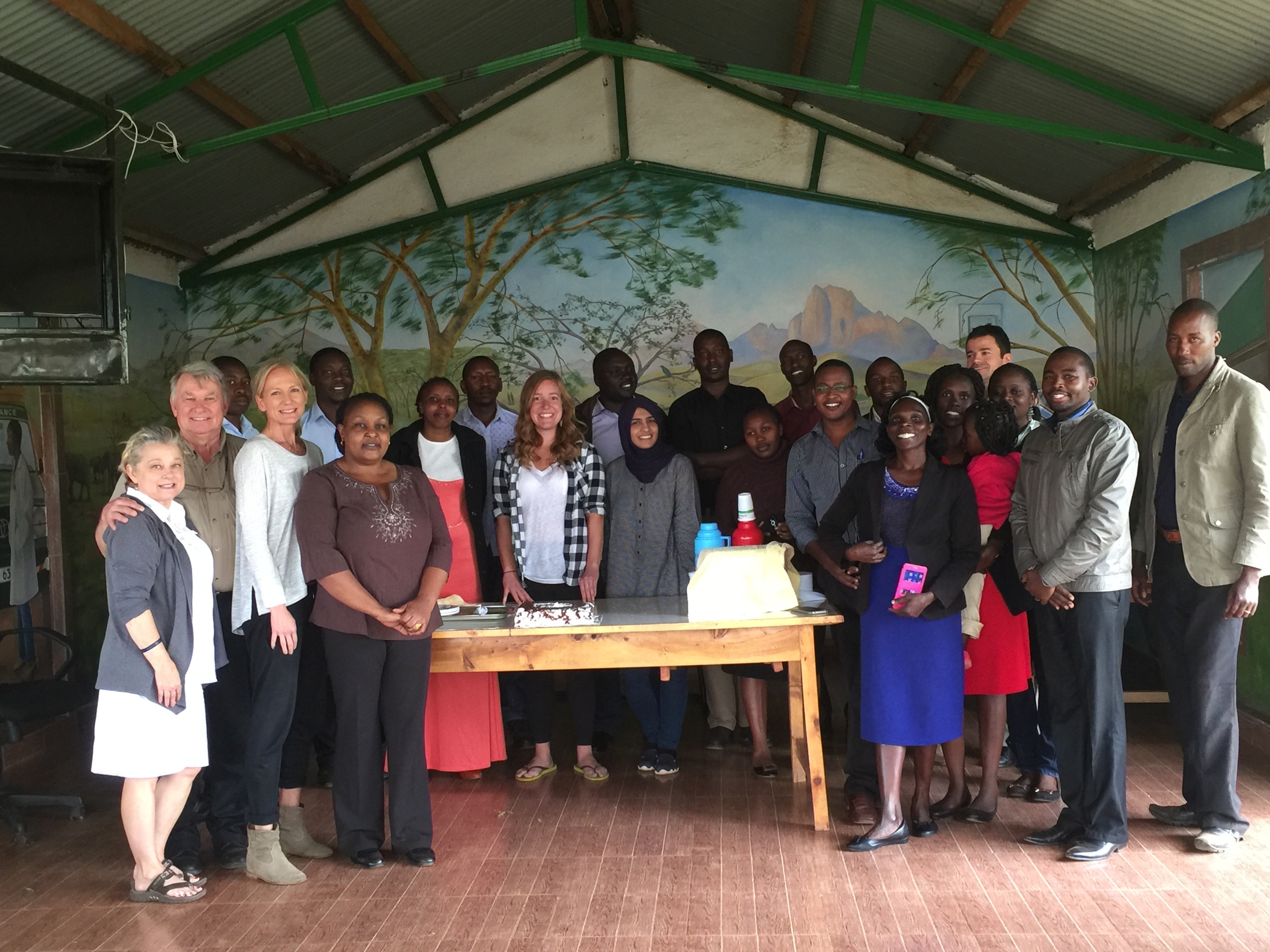 The Lewa and Naweza teams together before the cake cutting ceremony