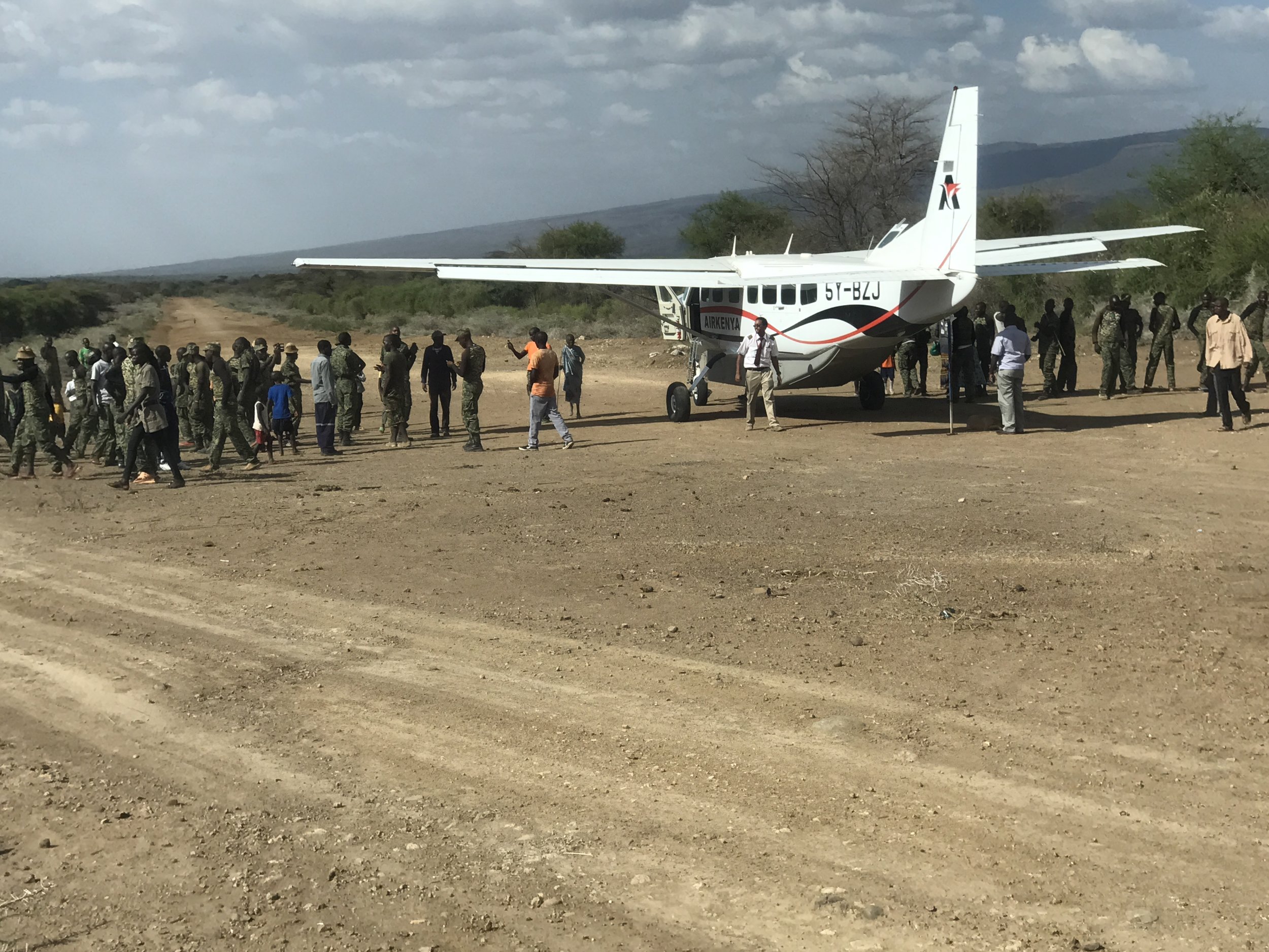 The Kenyans seeing us off at the plane.
