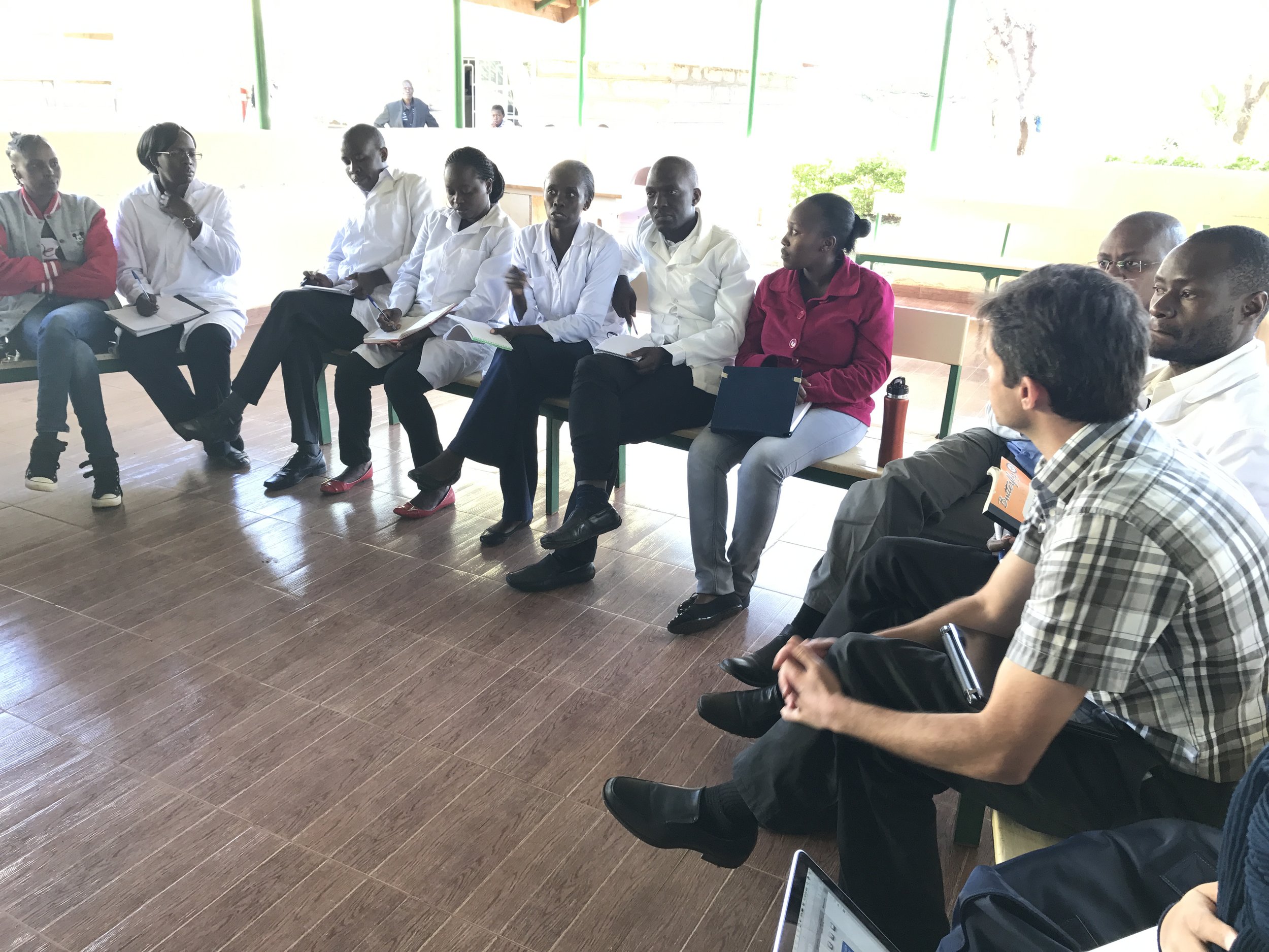 An open and interactive discussion on diabetes and hypertension. The staff have an opportunity to talk about specific complex cases that they've encountered and are able to obtain valuable insight by the doctors.