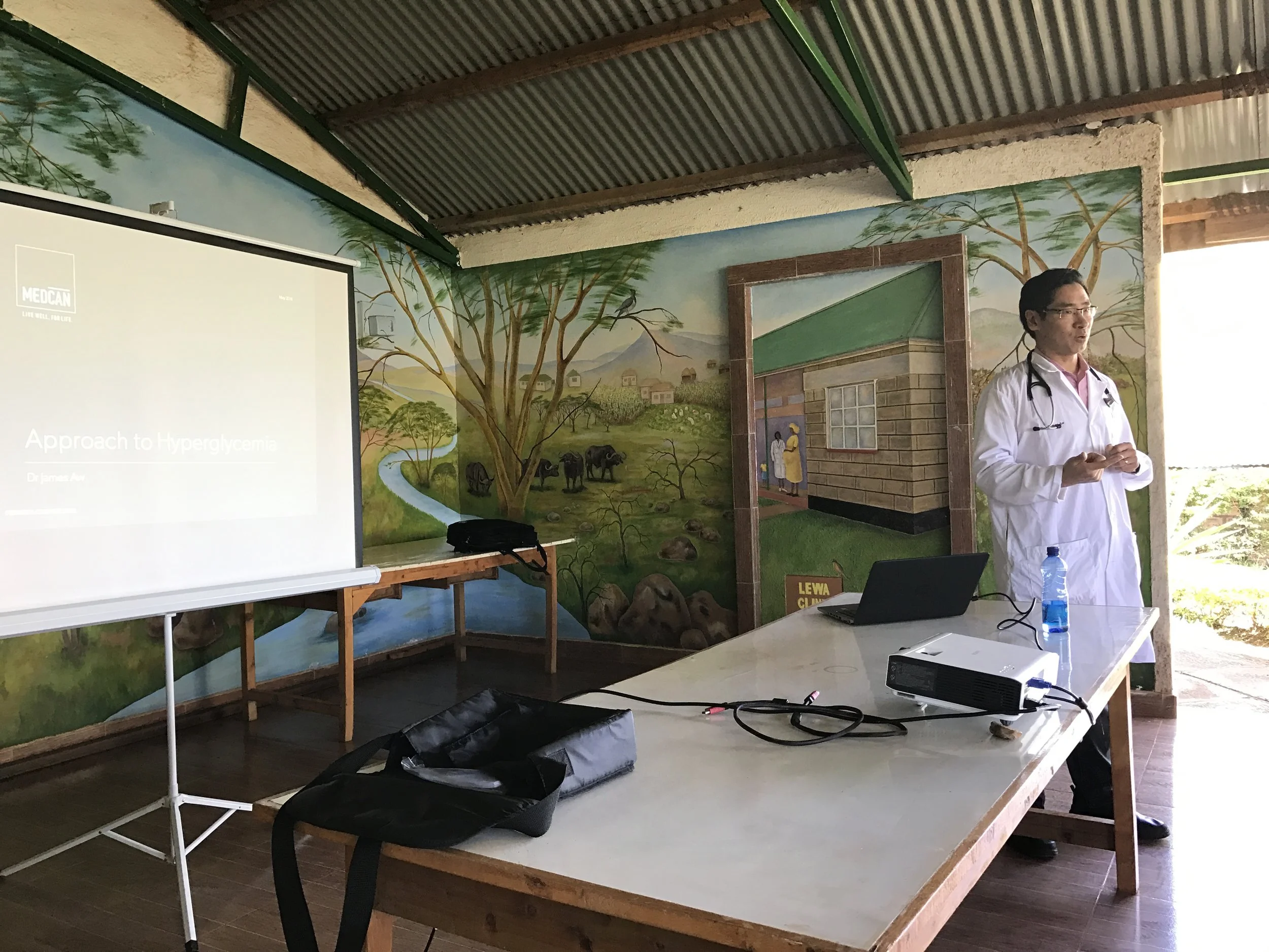 Dr. James giving a talk on the management of hyperglycemic emergencies.