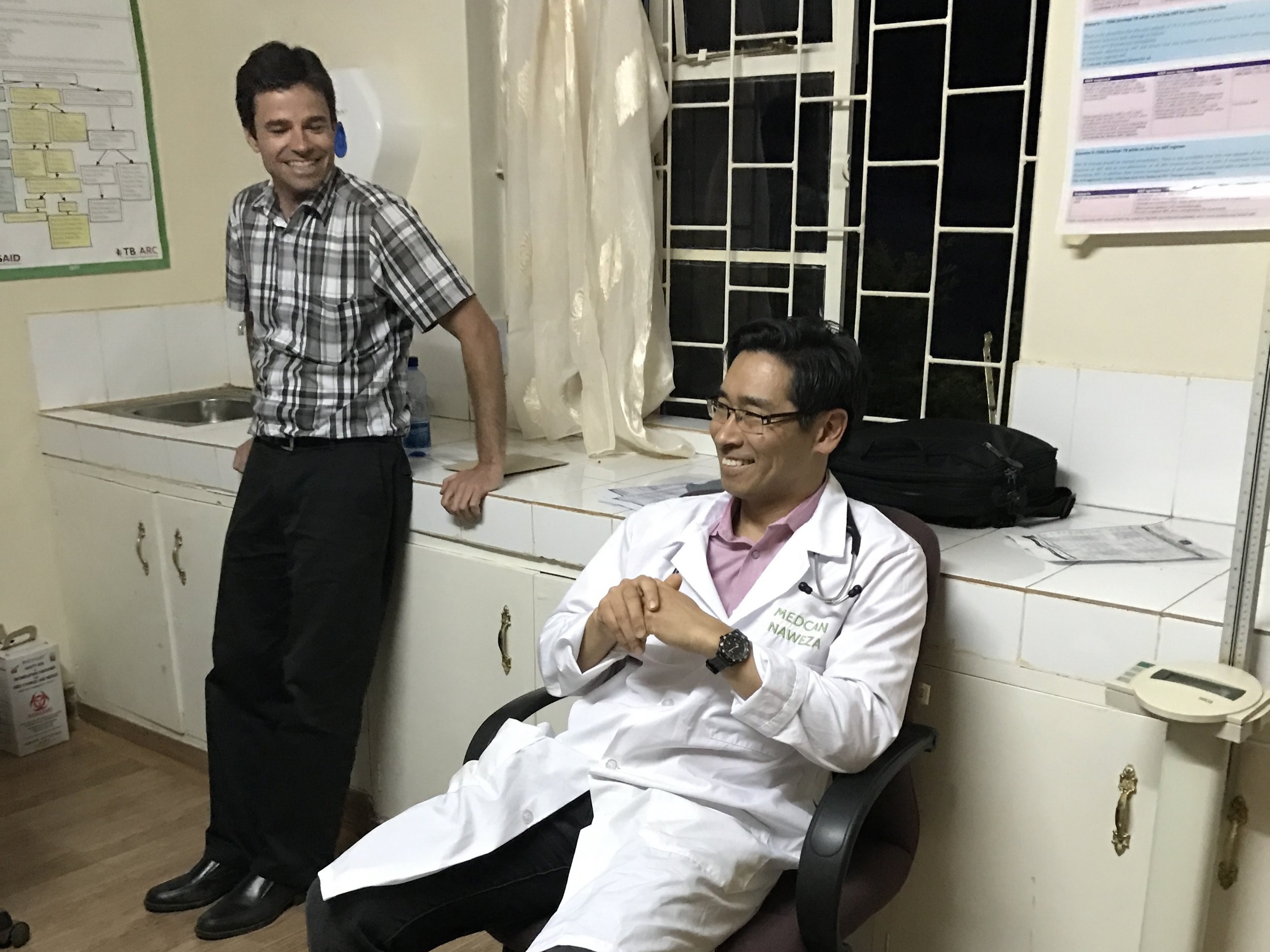 Dr. James and Dr. Michael at the end of a long day.