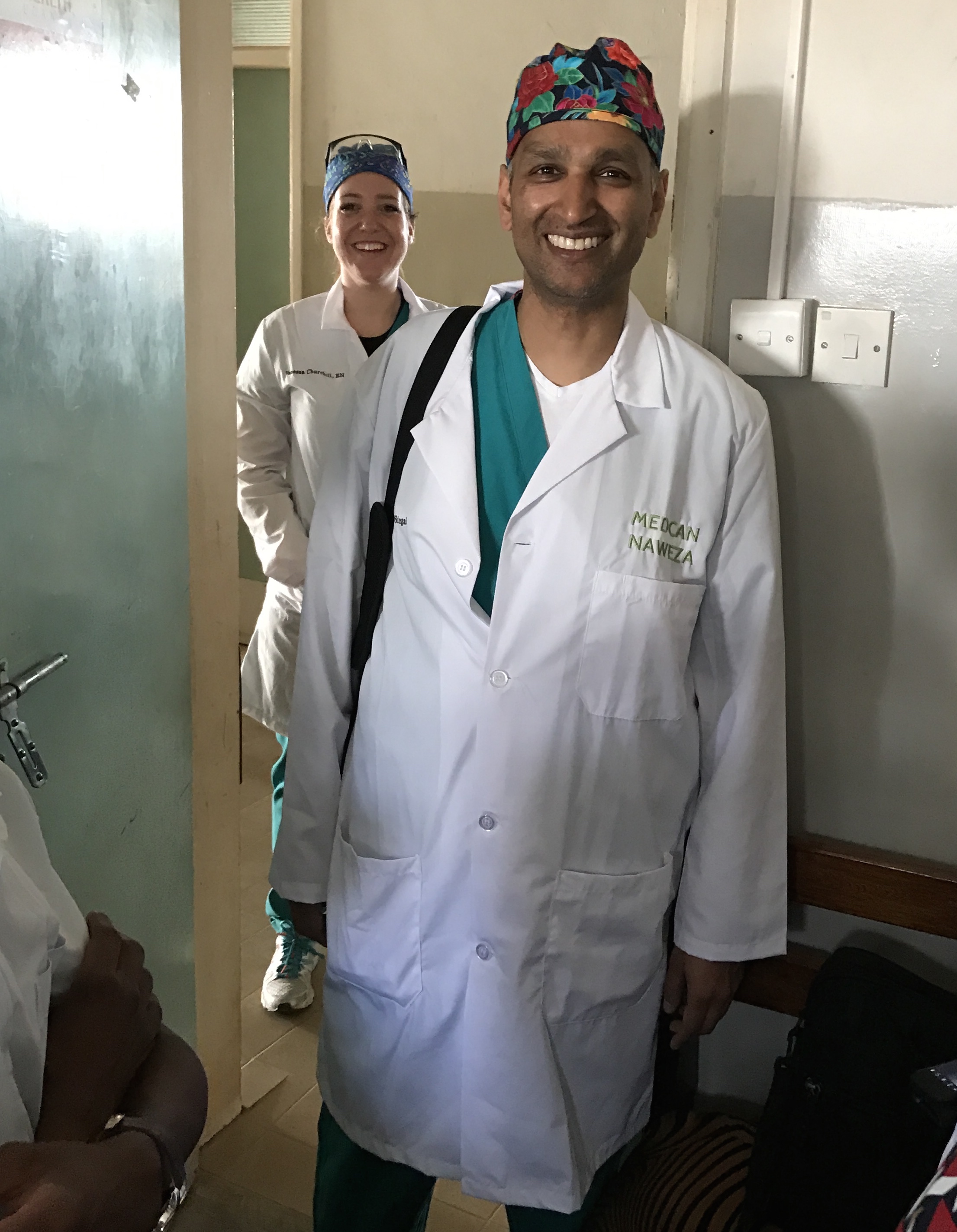 Dr. Rajiv and Vanessa after surgery.