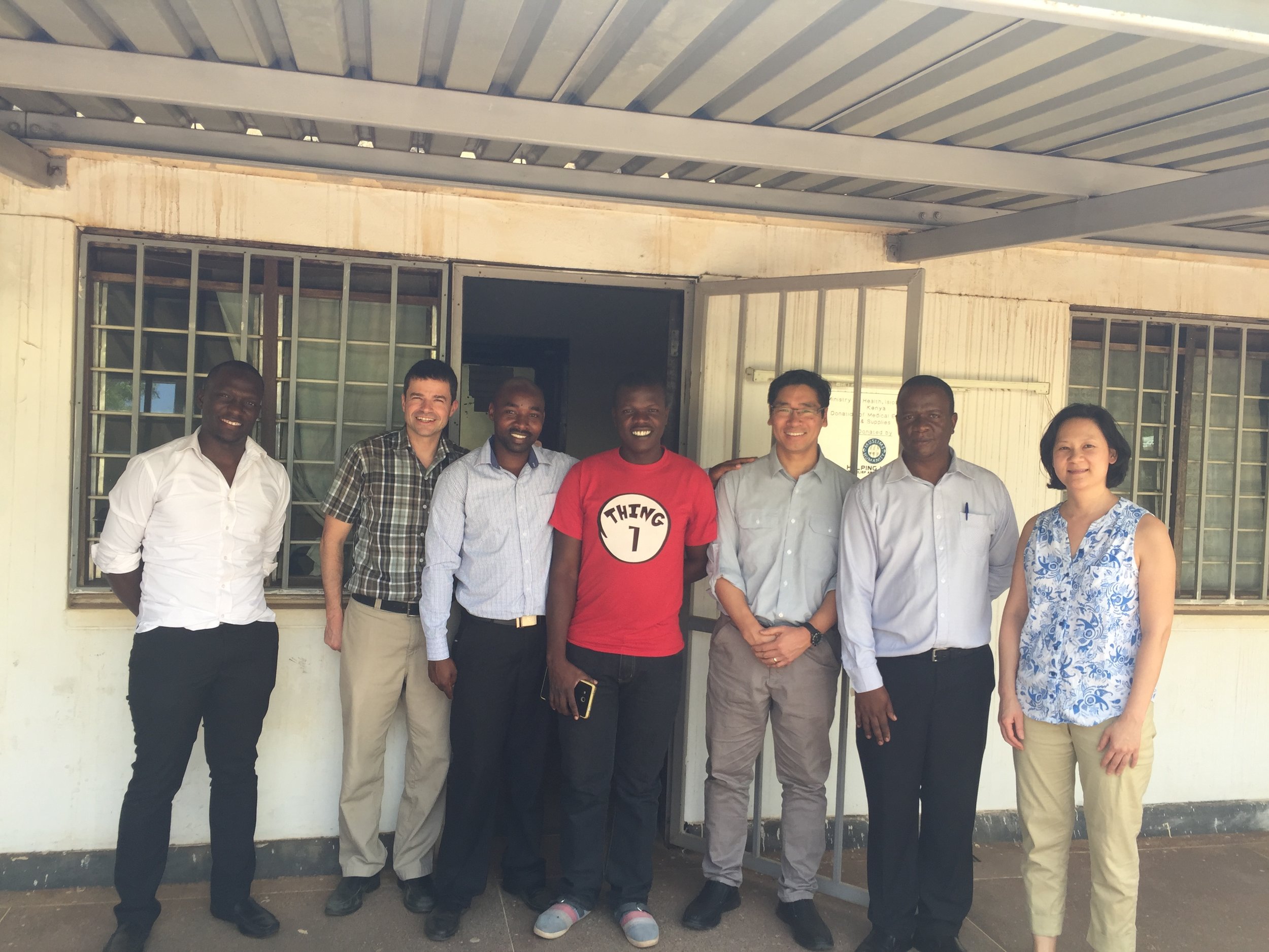 Hagai (nurse at Manyangalu), Dr. Hawkes, Eric (lab tech at Manyangalu), Benard, Dr. Aw, Dr. Kiluova, Dr. Wong at Isiolo Hospital