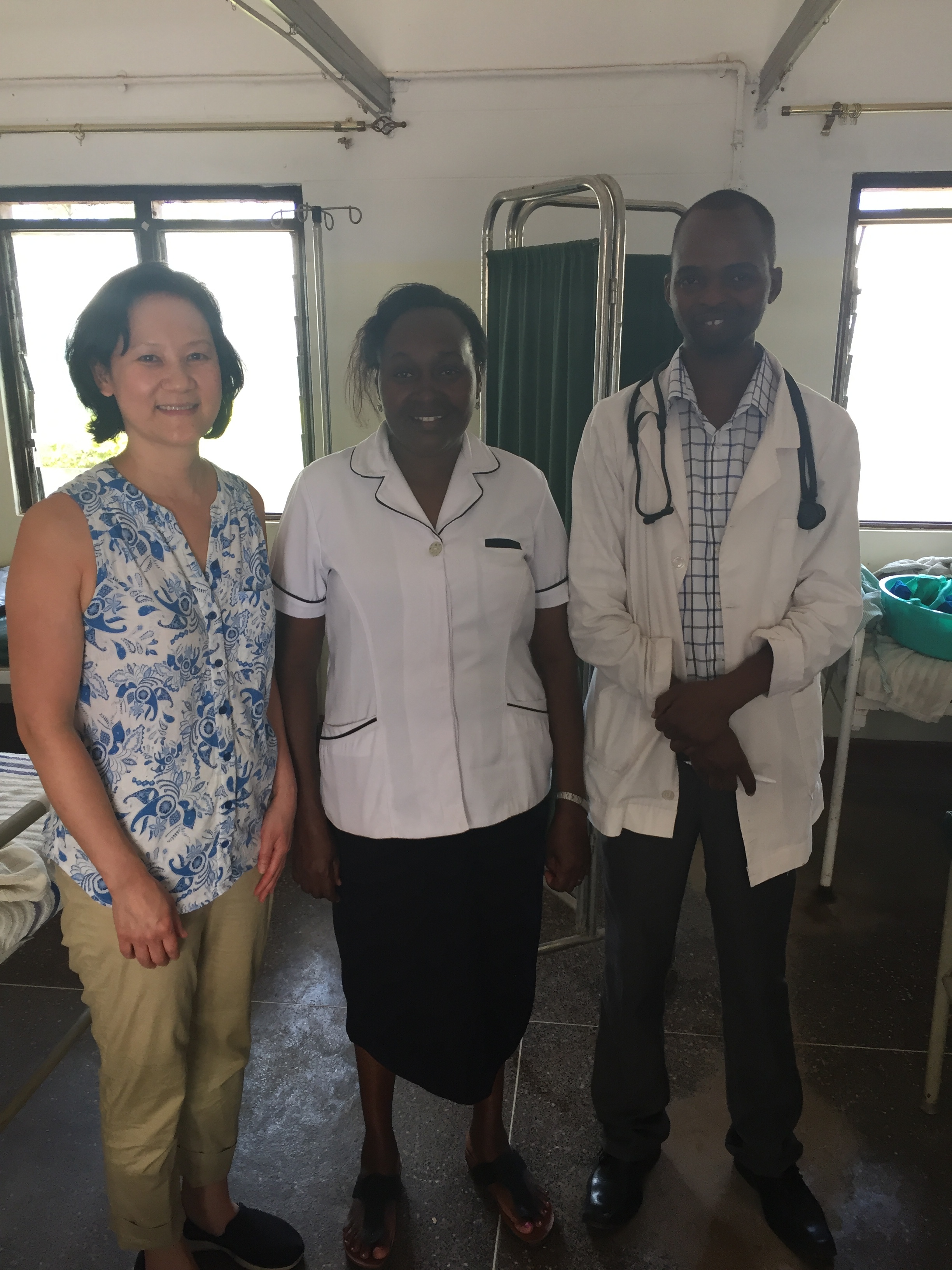 Dr. Wong in the maternity ward with Clinician Motua Tingos