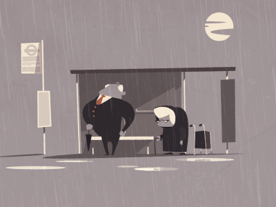 Bus stop umbrella