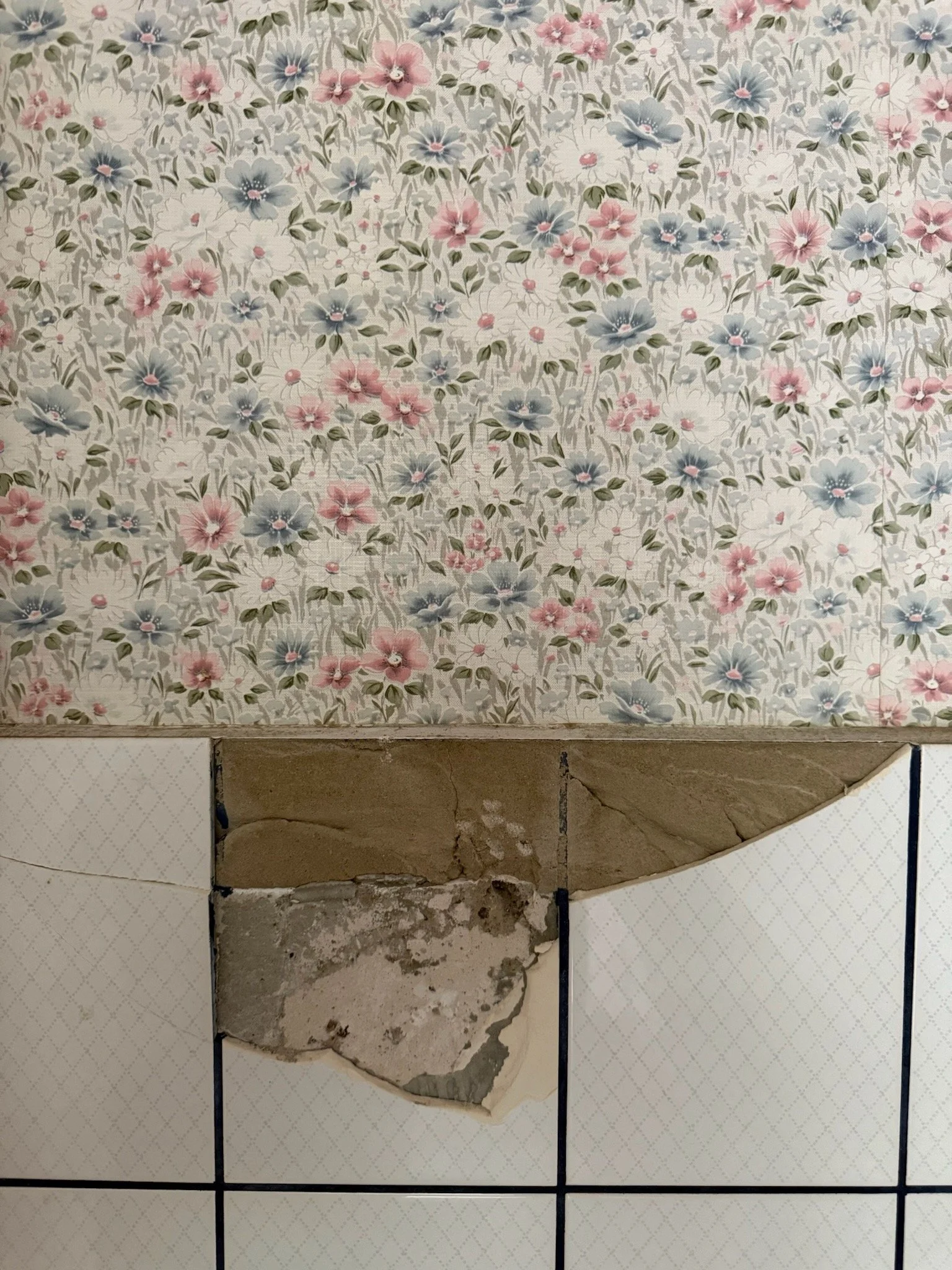 Tapete und Materialprobe für den Abriss