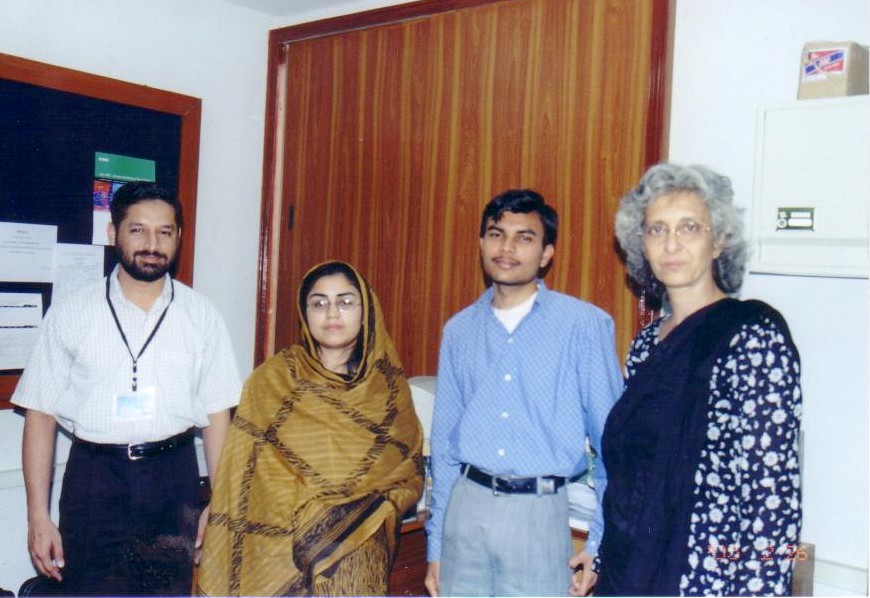 Left to right: M. Saqib Ilyas, Assistant Professor, CISE Dept, NED University. Faiza Sohail, IT Manager, Internet Services, NED University. Danish Ali Khan, Student BE, CISE Dept, NED University. Neelofar Master, Associate Professor, Math & Science Dept, NED University. 