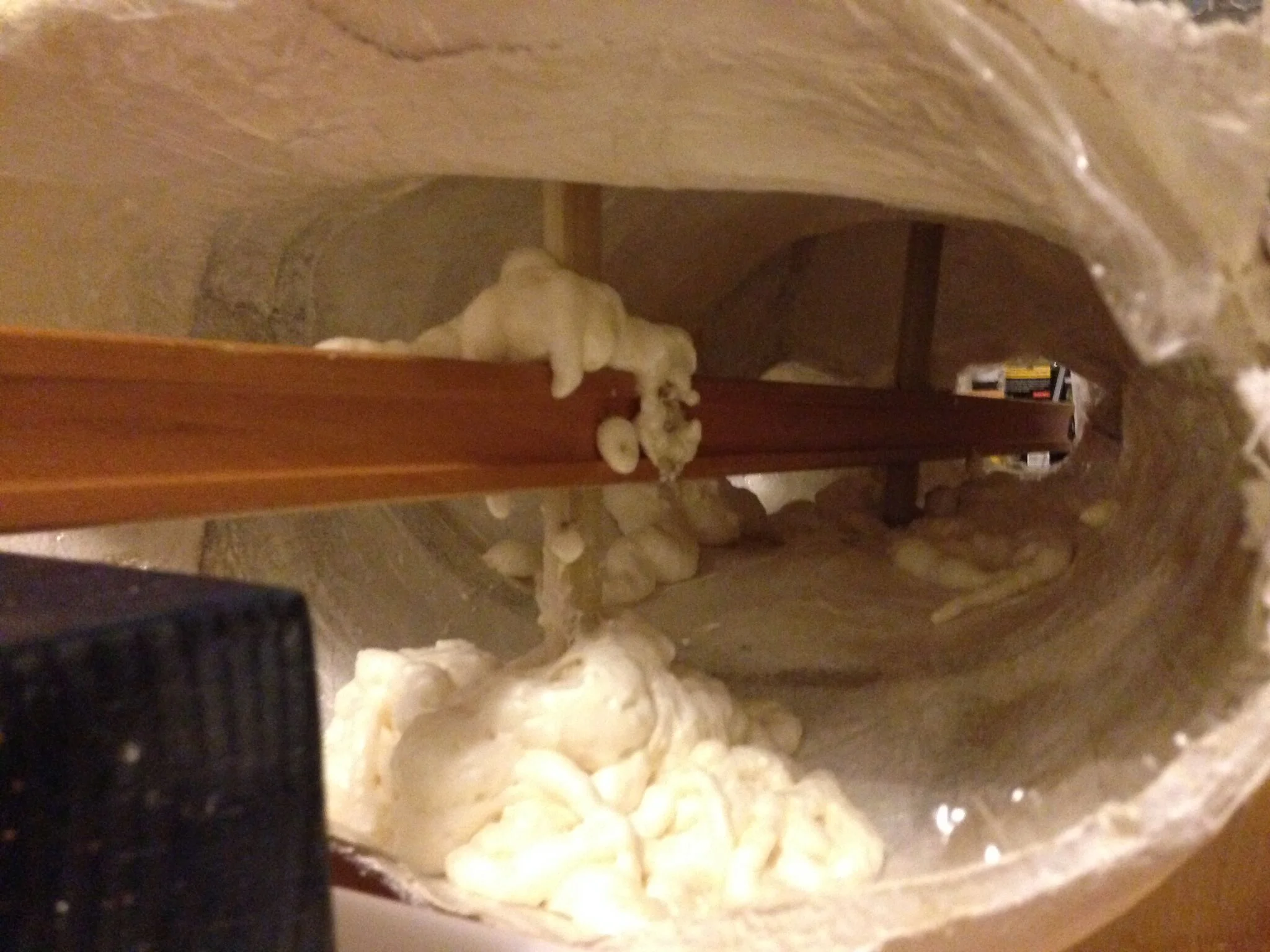 #fail This is what the spray foam looks like. I recommend not doing this.