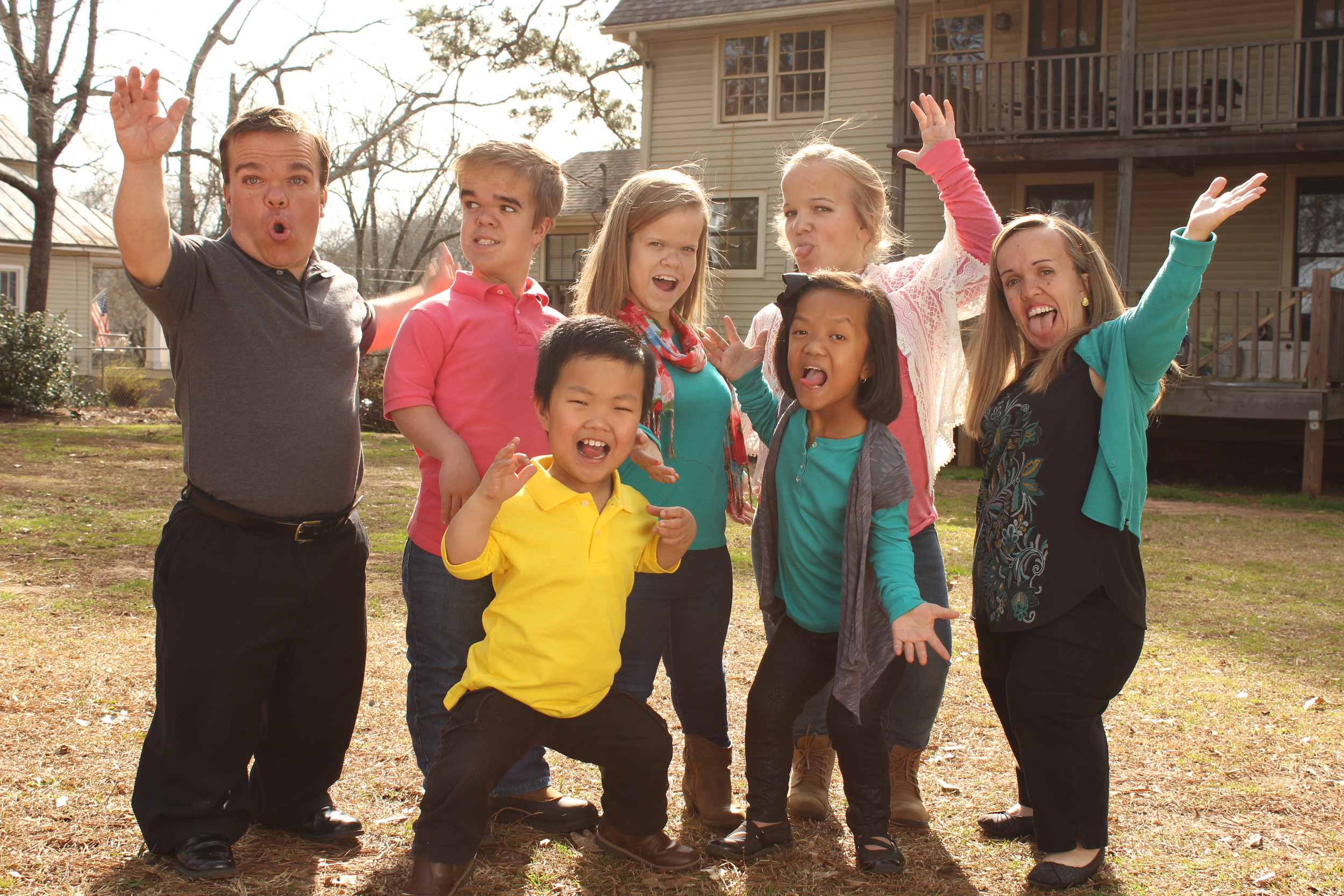   7 Little Johnstons take a silly family photo  