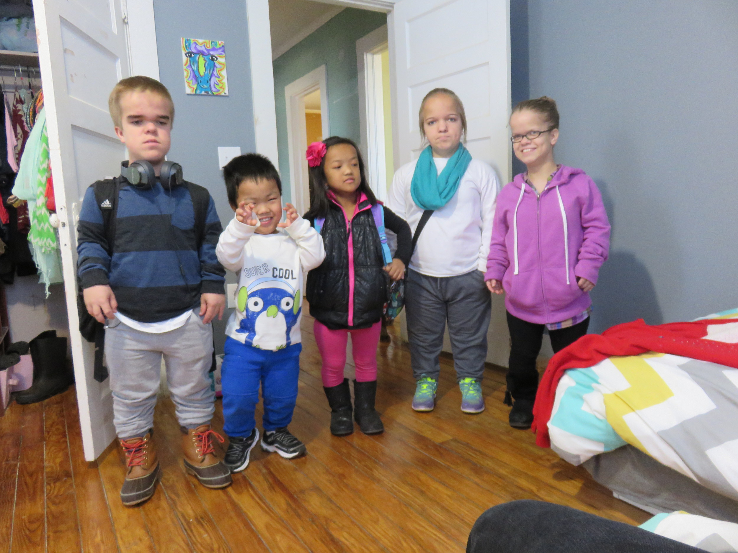 The kids before their ski trip