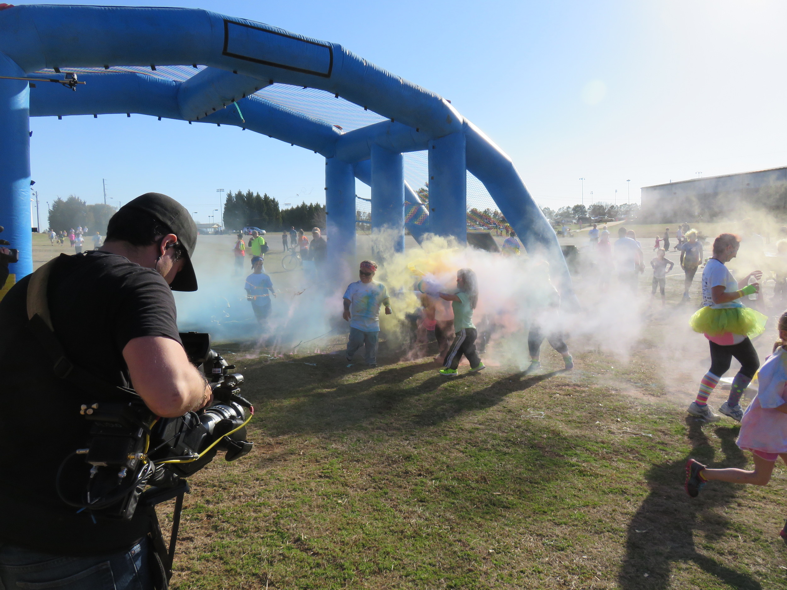   Trent and Jonah finish the Fun Run  