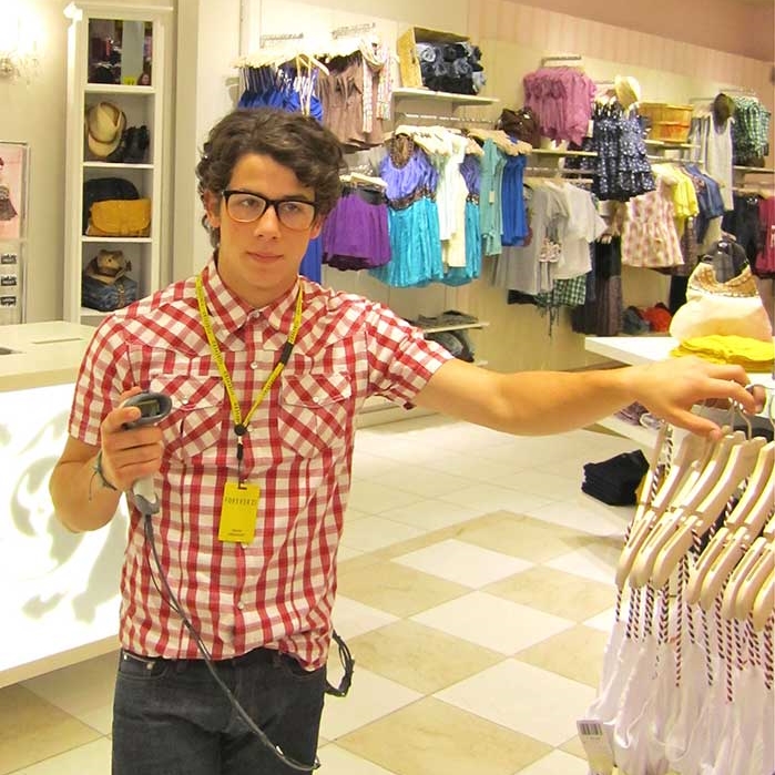   Nick Jonas clothing store clerk  