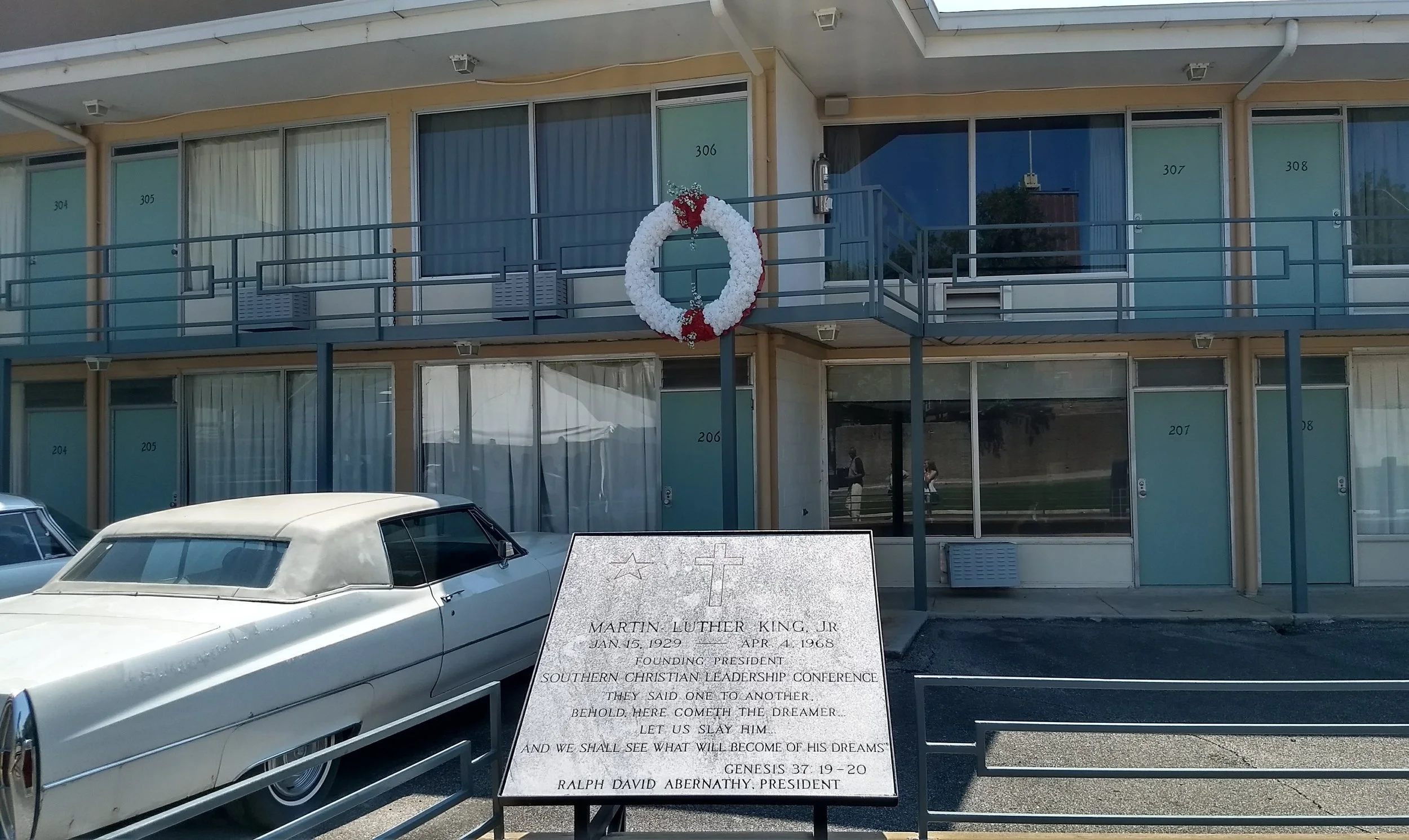The Lorraine Motel where Martin Luther King Jr. was murdered, this also serves as the front of the museum