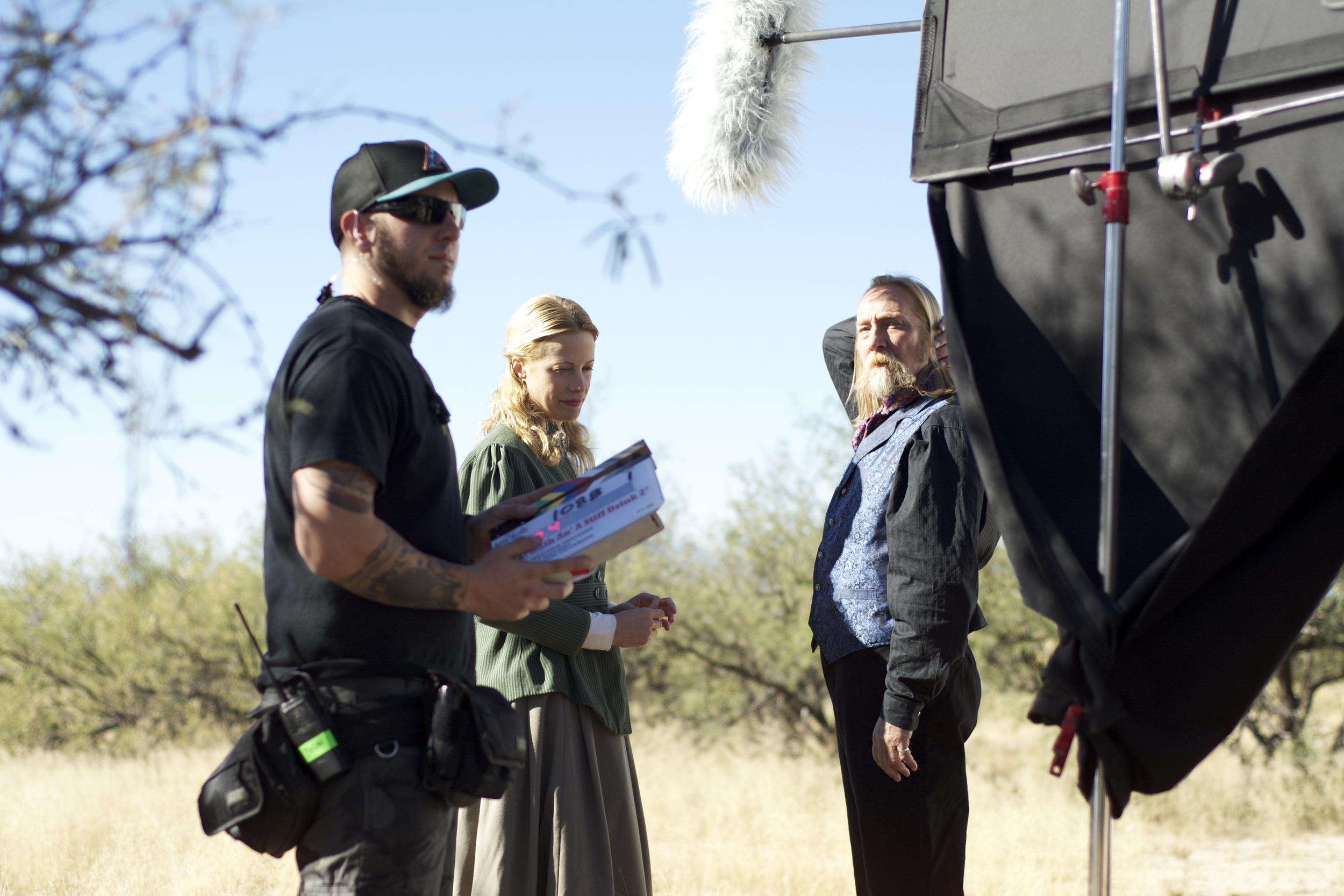 Tyson Smith with Allison Eastwood and Jeffery Patterson on the set of Hot Bath an' a Stiff Drink 2