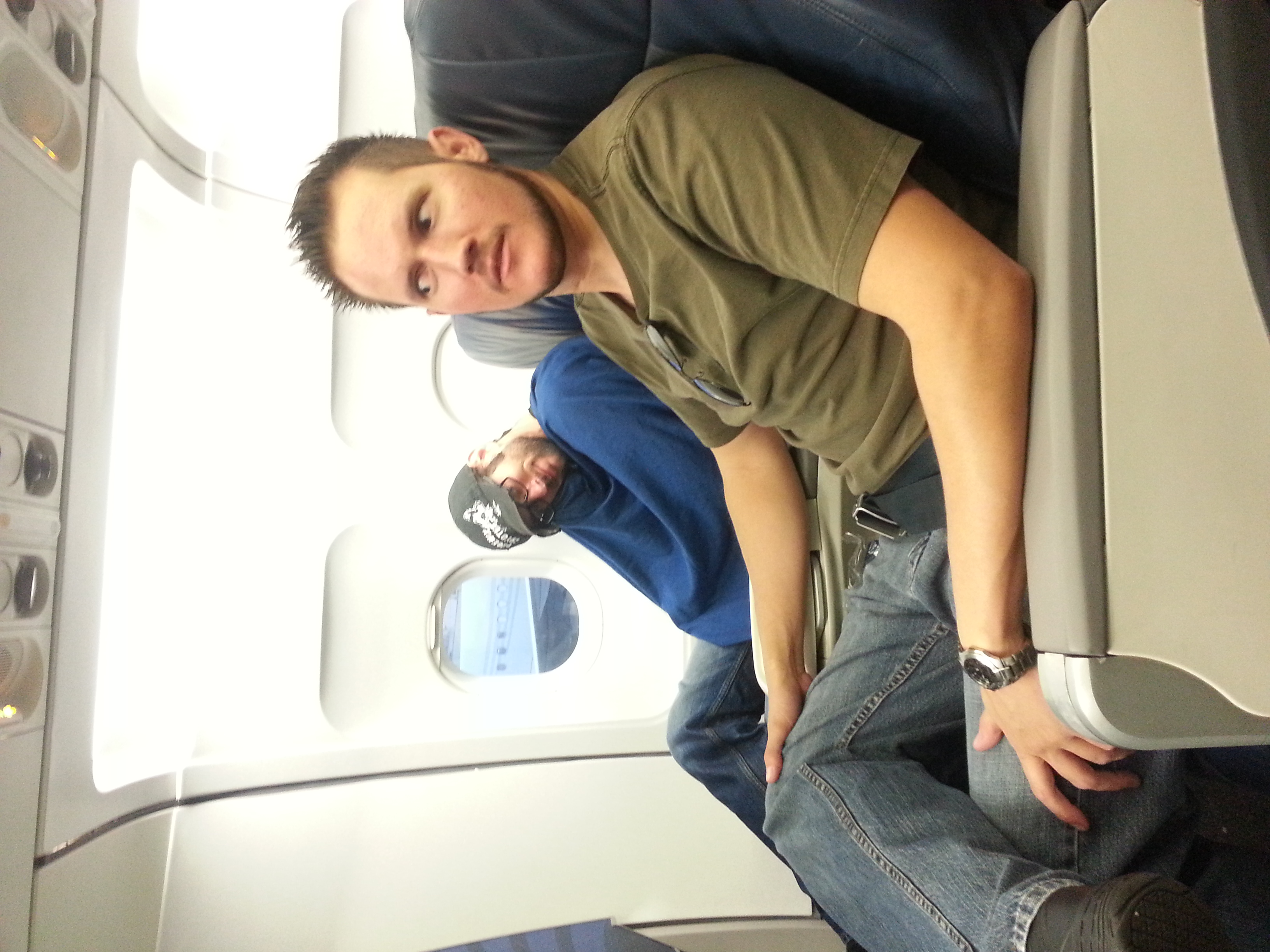 DP Austin Nordell and Camera Op Brenton Covington enjoying our first class seats to Philly