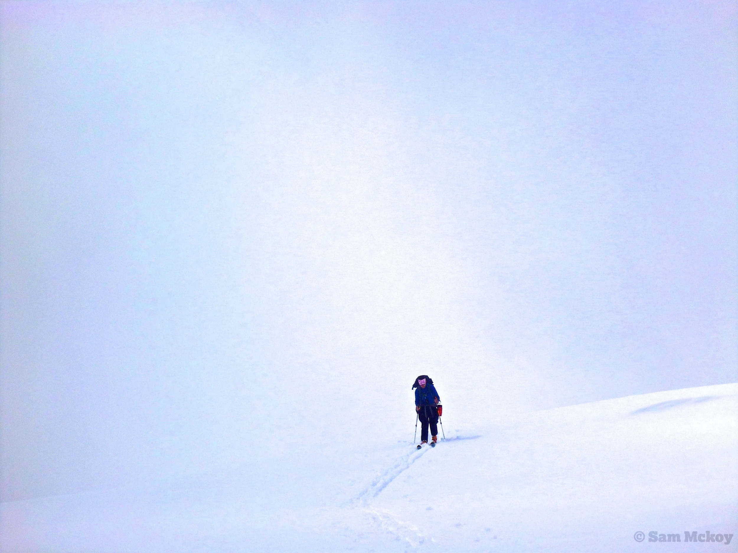 Christian in the whiteout.