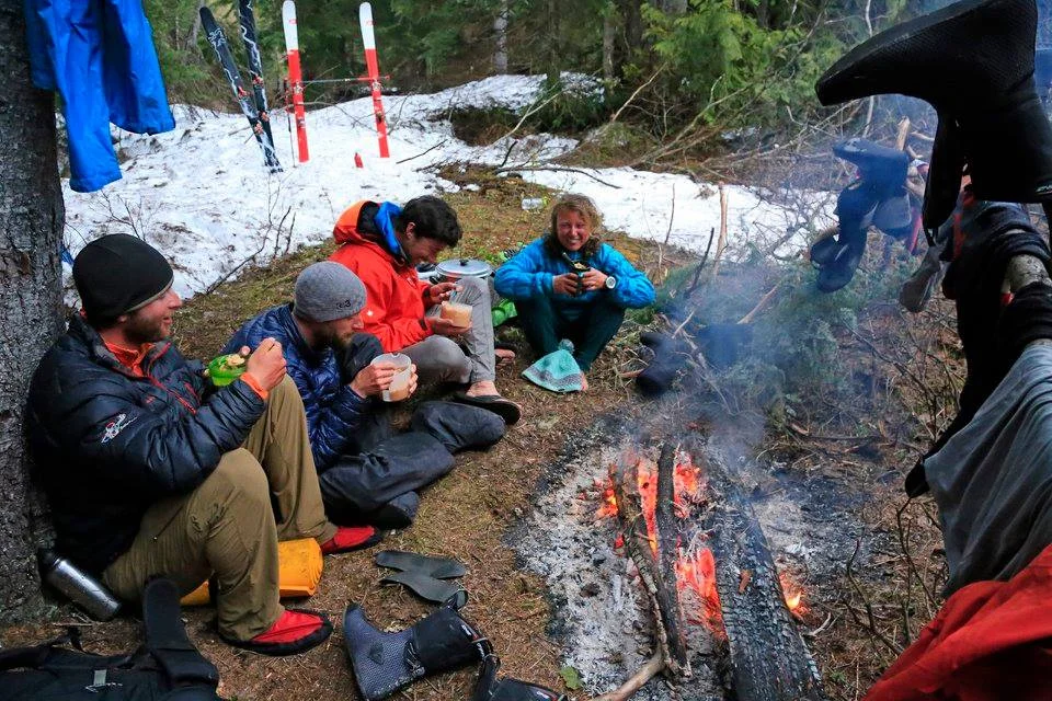 Camped after the big day. Photo Douglas Noblet.