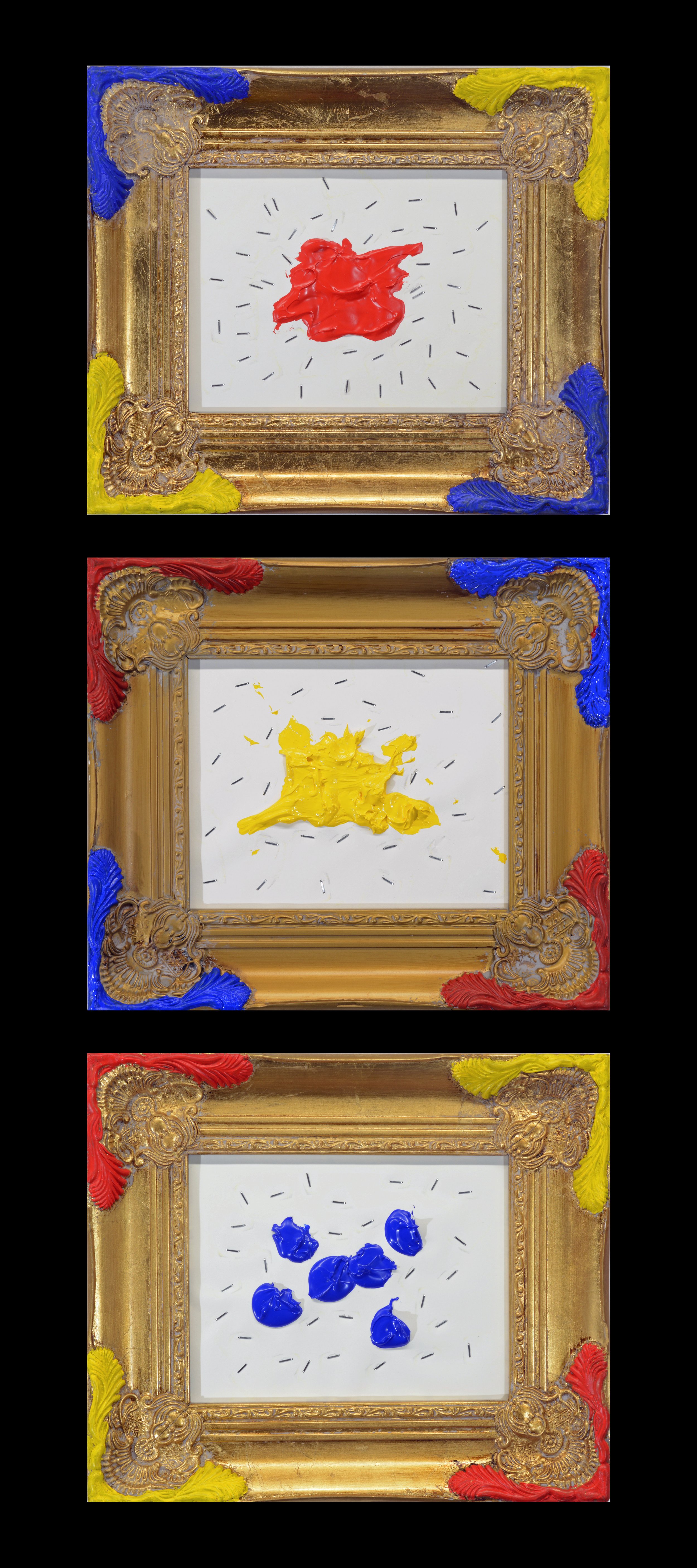 Red yellow and Blue, Framed in Gold.