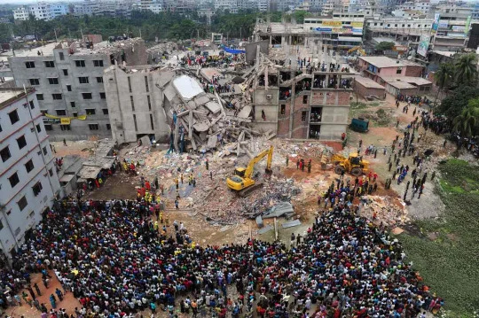 *Rana Plaza collapse in 2013 by Munir Uz Zaman/AFP/Getty Images. Photo courtesy of The Guardian