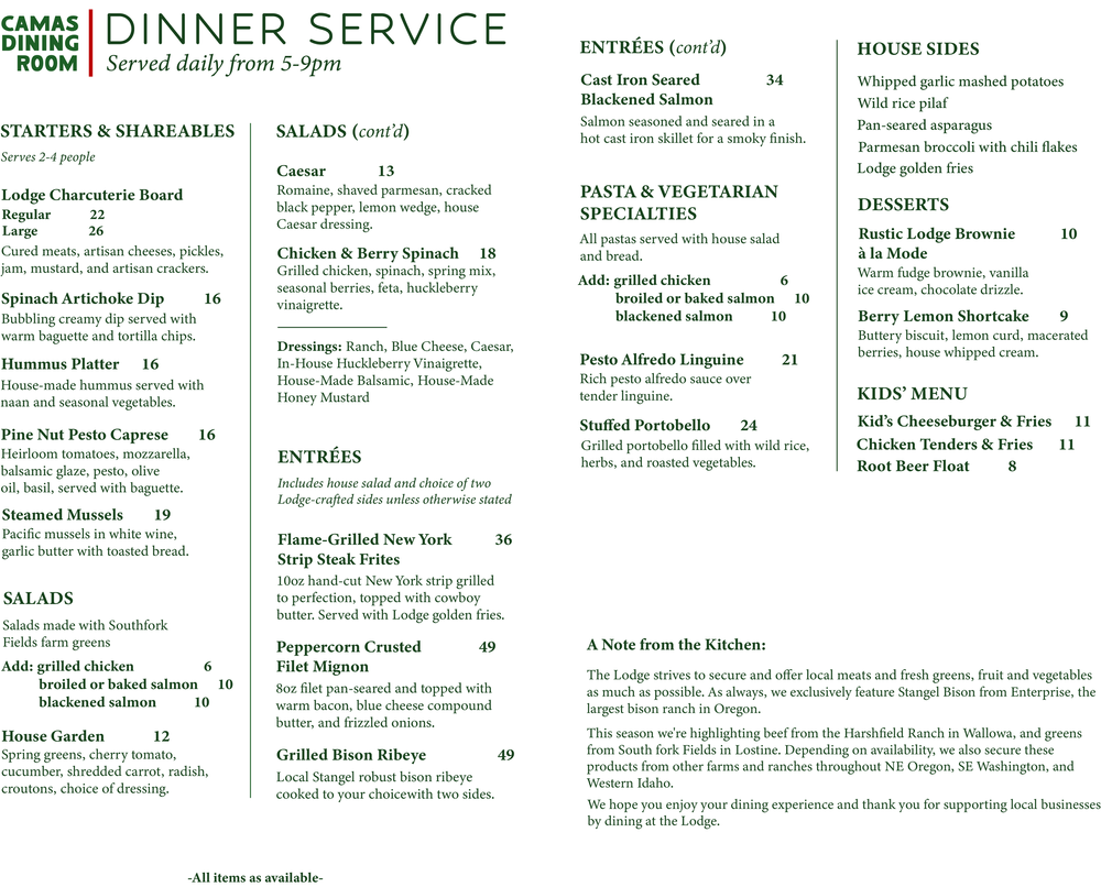 Dining — Wallowa Lake Lodge