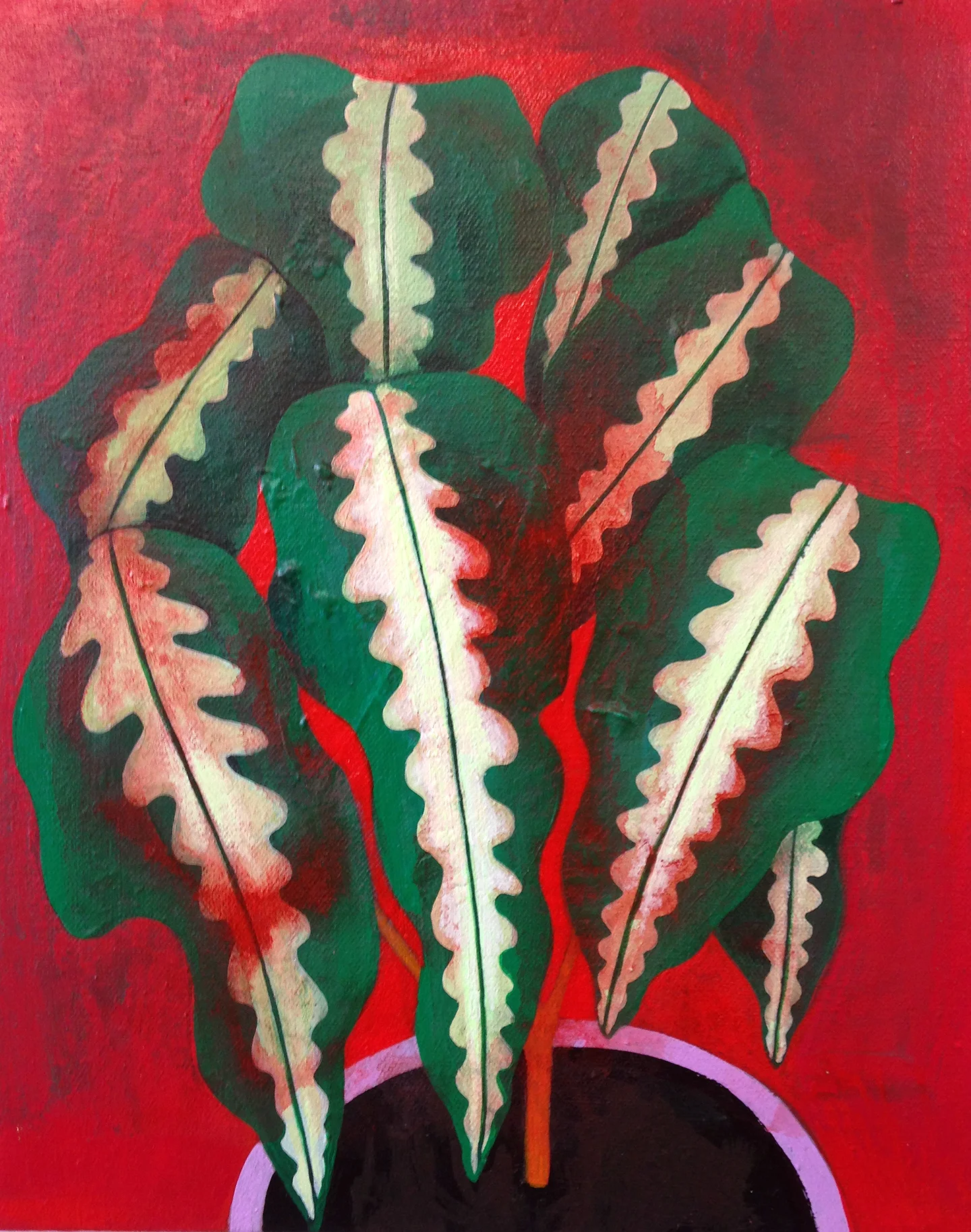 Houseplant, 14 x 11 inches, acrylic on canvas