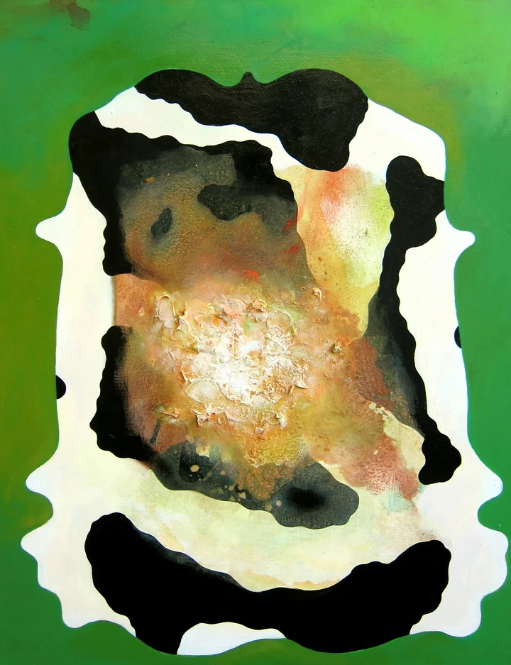 Medium Cowhide, 40 x 30 inches, acrylic on canvas