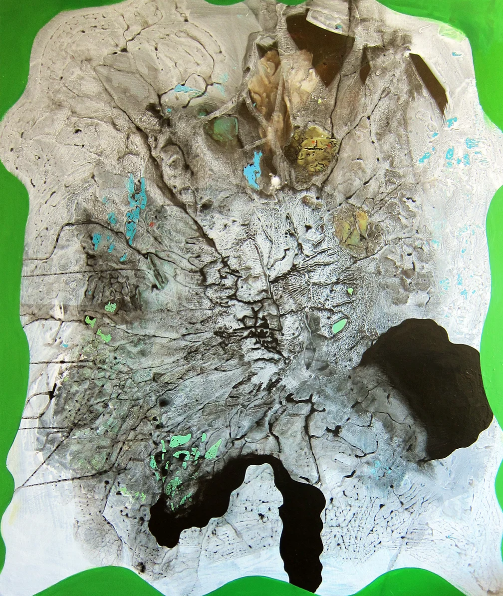 Large Cowhide, 72 x 60 inches, acrylic on canvas