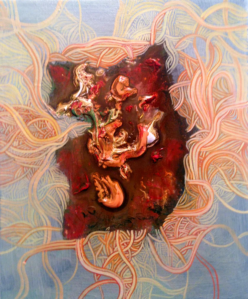 Spaghetti, 10 x 8 inches, acrylic on canvas