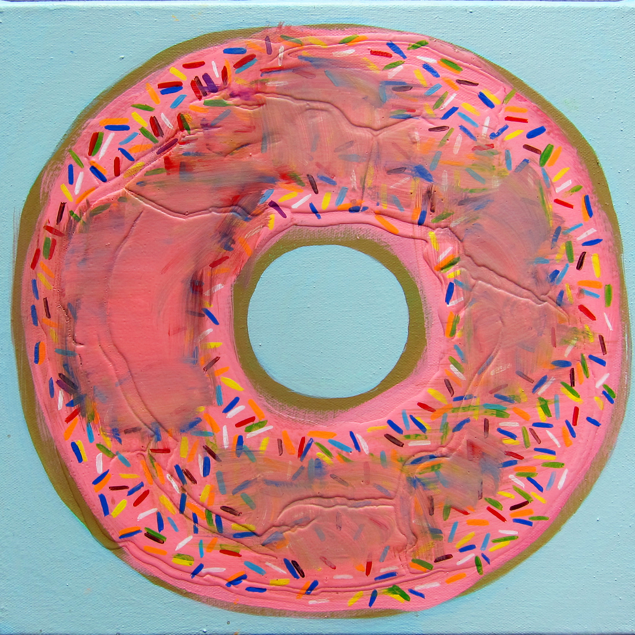 Pink Donut, 12 x 12 inches