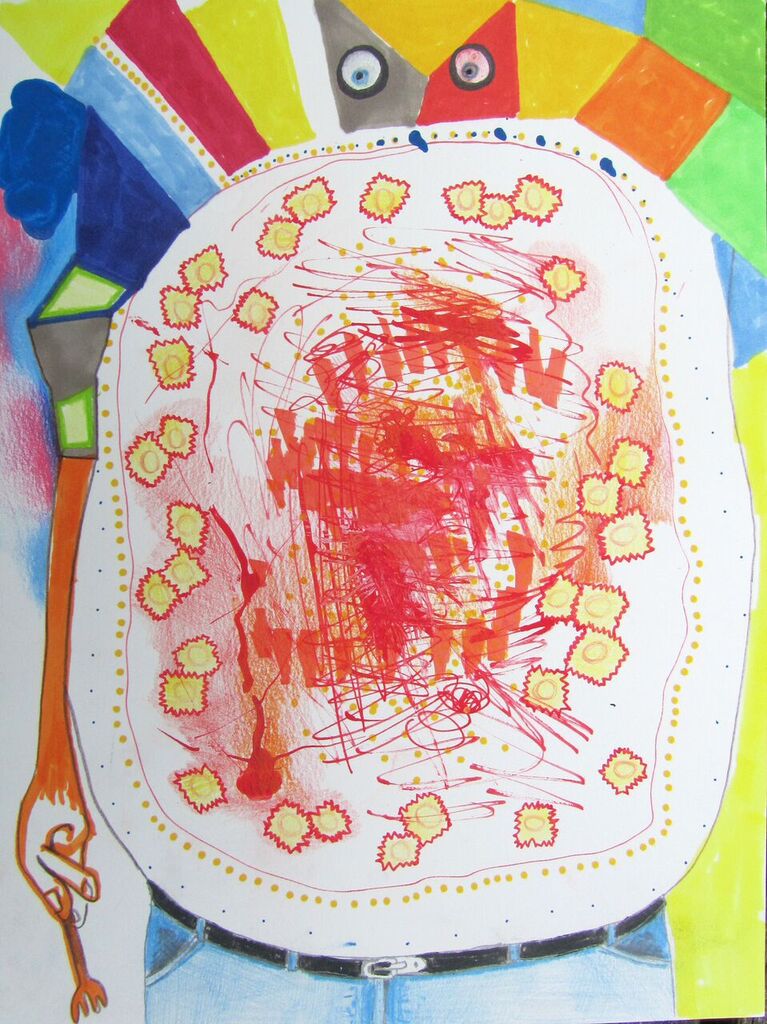 Self Eater, 11 x 9 inches, colored pencil and marker on paper, 2015