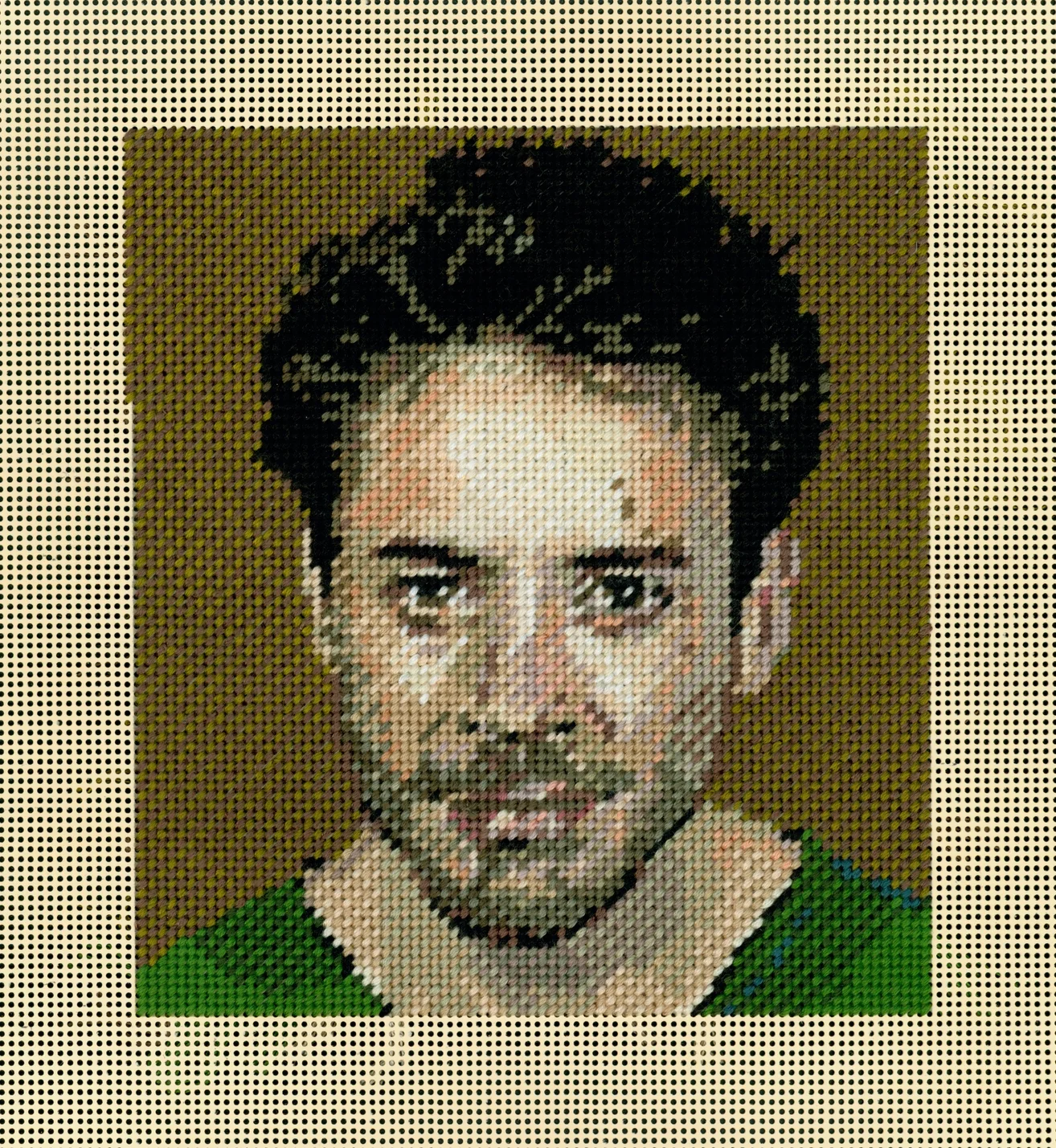Robert Downey 2005 12"x9" cotton floss on perforated paper
