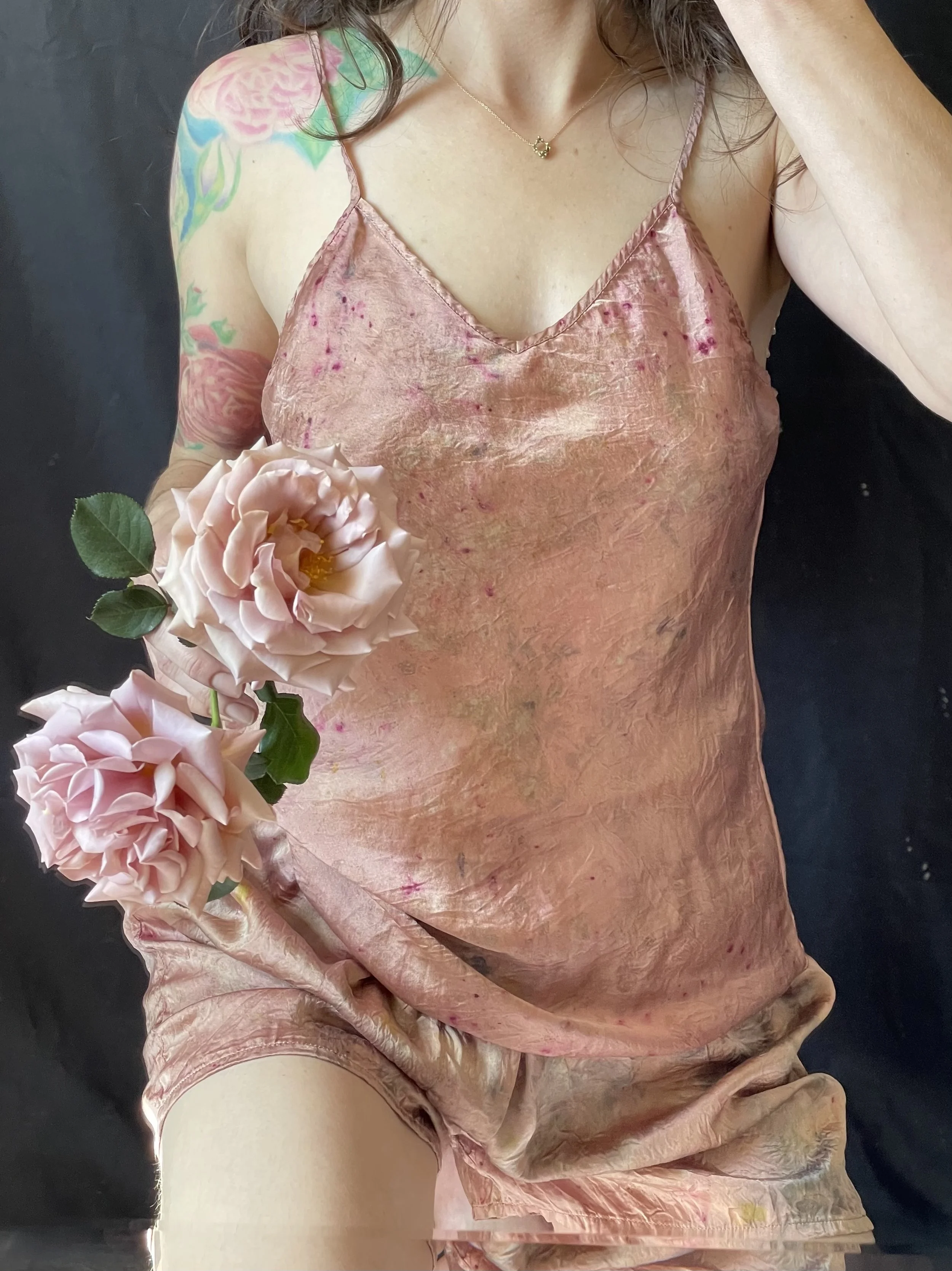 silk flower dyed pink sleep set