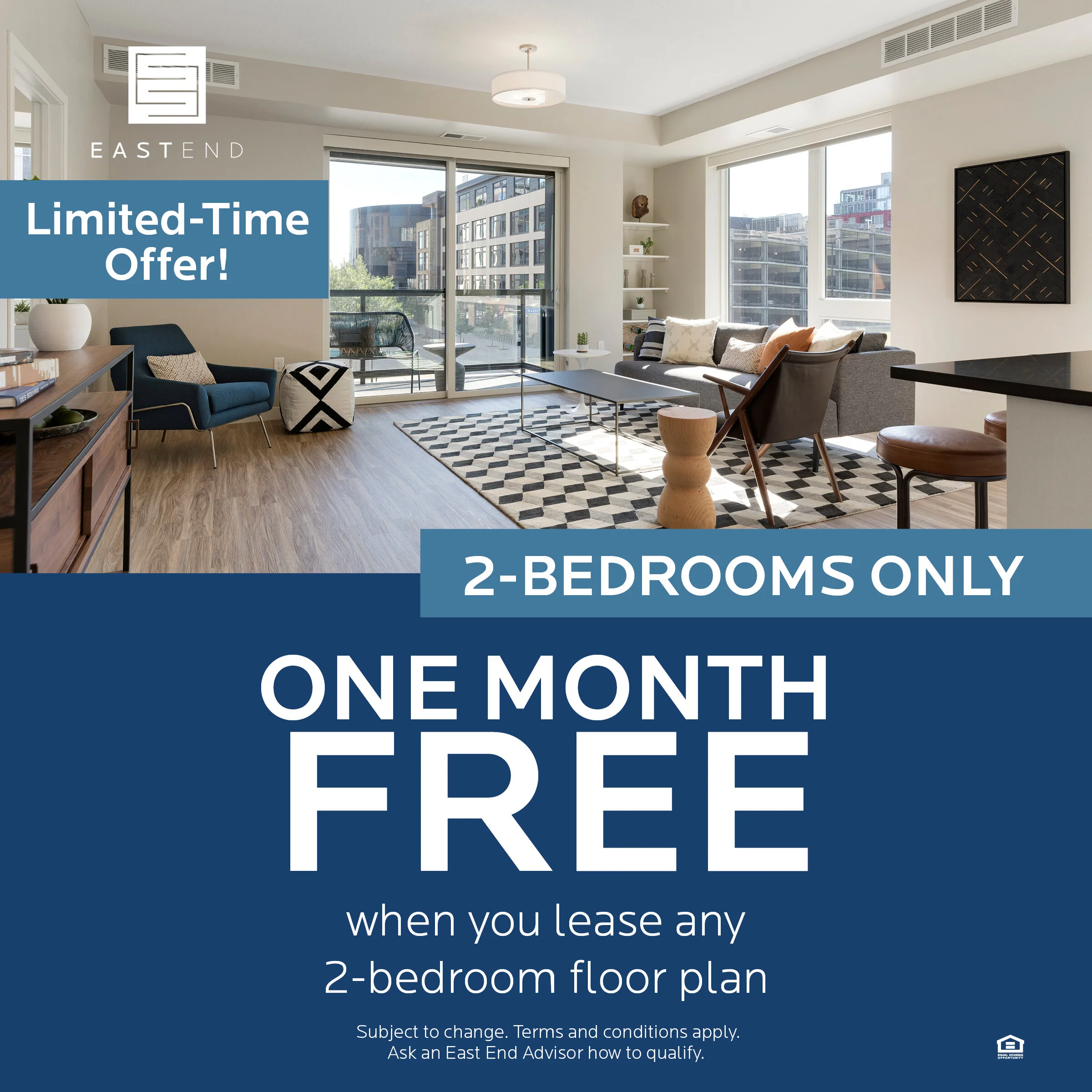 East End promotional graphics