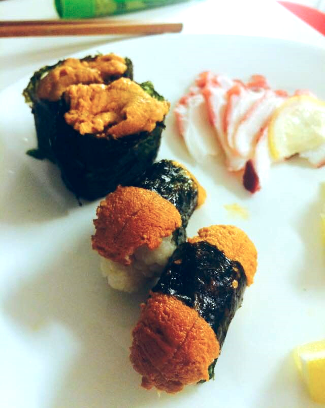 Uni sushi two ways... good and gooder