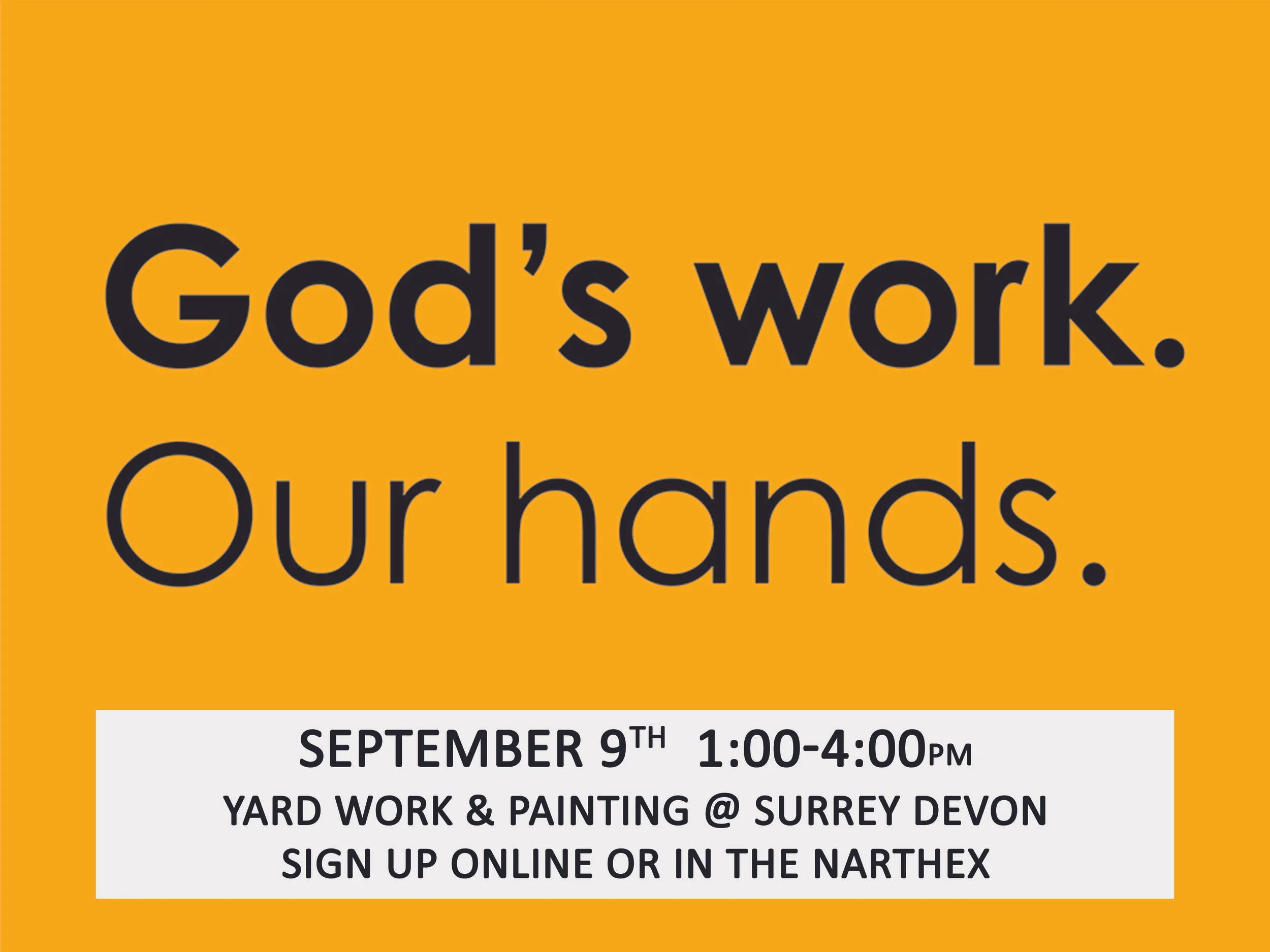 God's Work Our Hands Sunday
