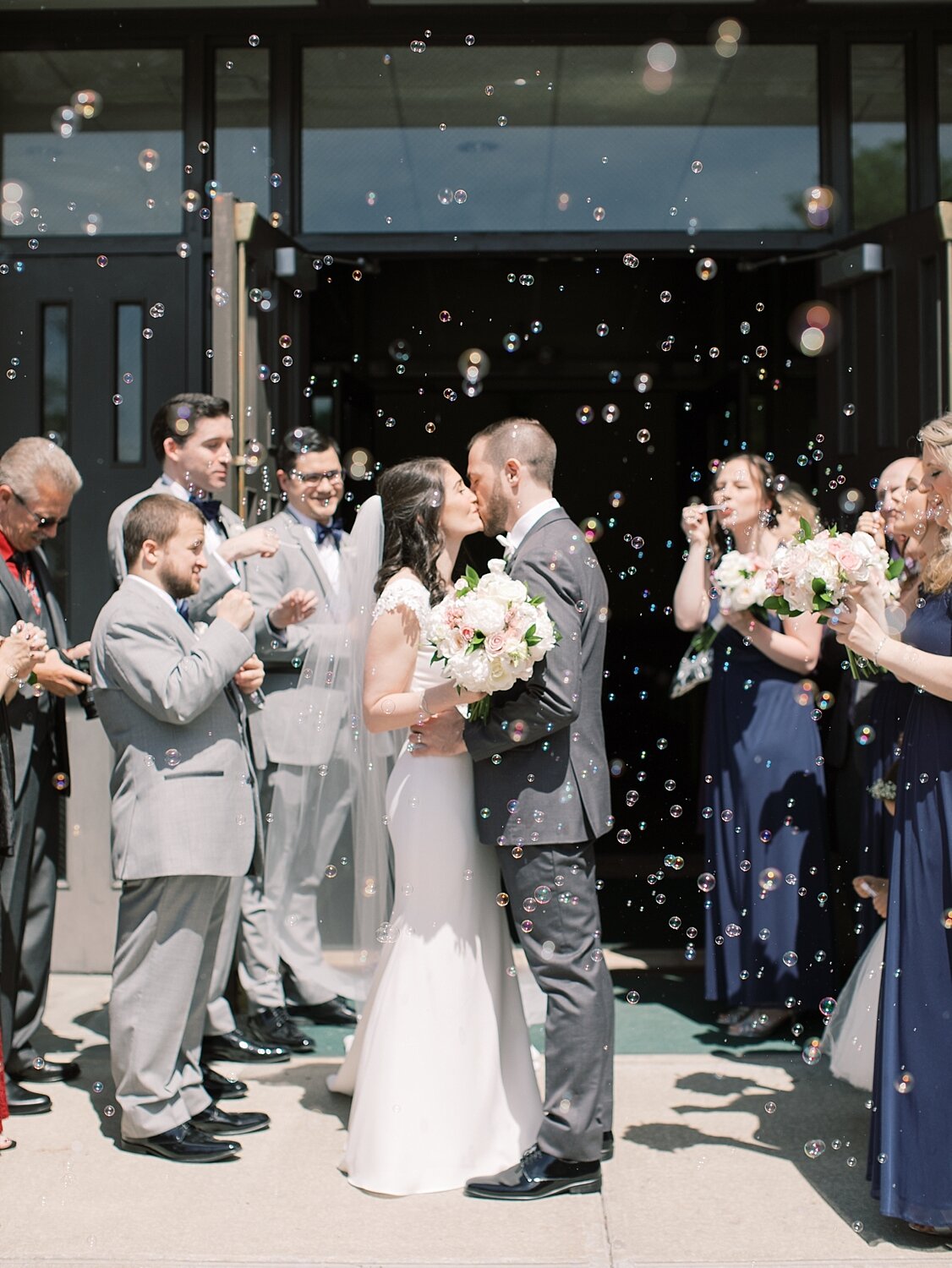 bubble exit from church in New York with Asher Gardner Photography