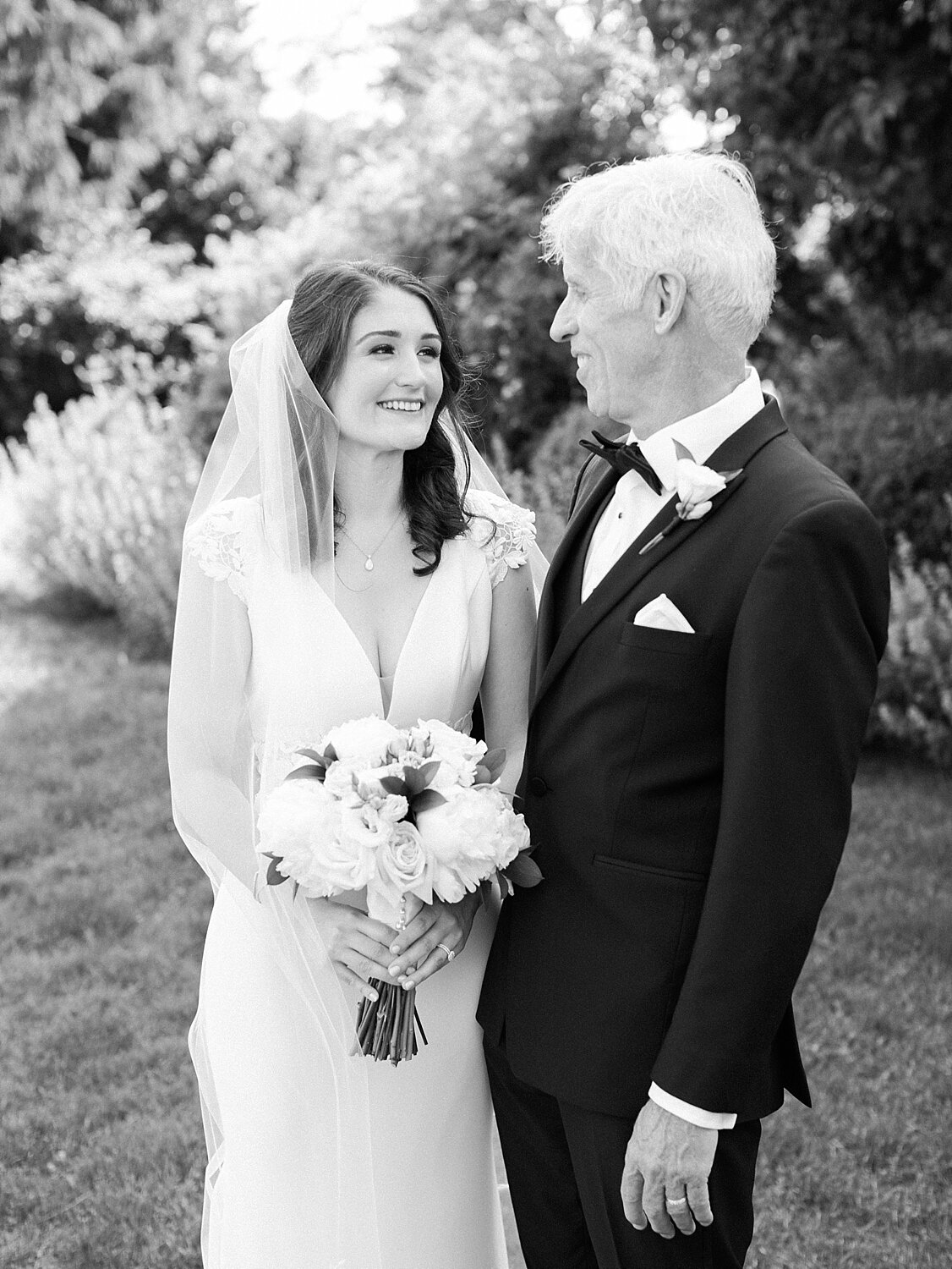 bride and father pose for New York wedding photographer Asher Gardner Photography