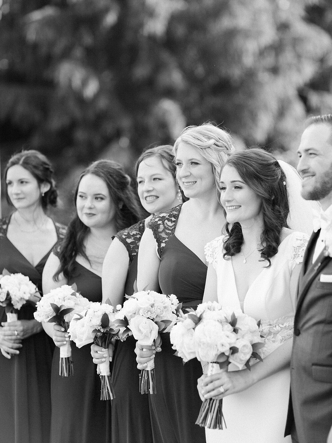 elegant bridal party portraits in Paramount Country Club