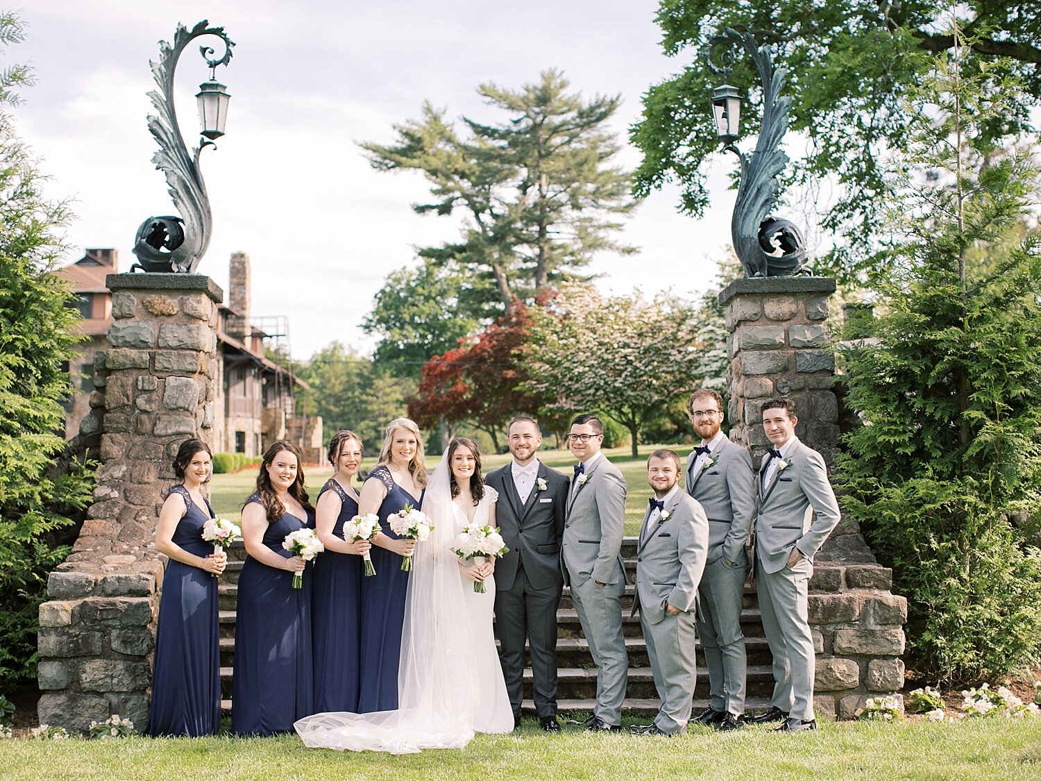 wedding party portraits in the gardens of Paramount Country Club