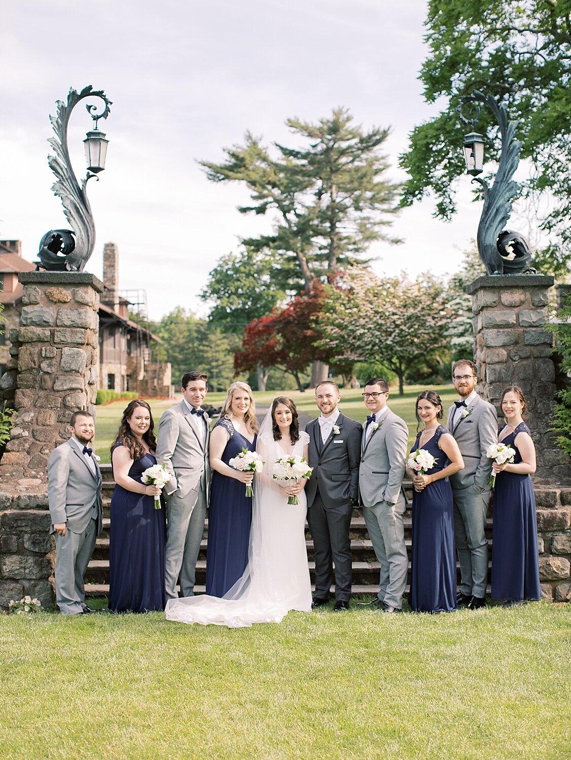 navy blue and grey wedding party inspiration