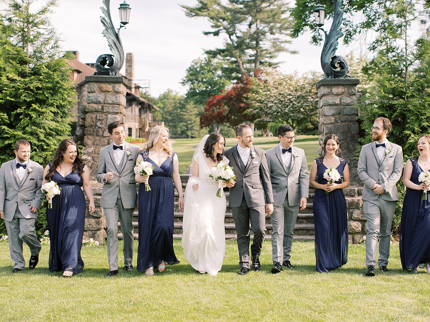 wedding party photos in New York Paramount Country Club