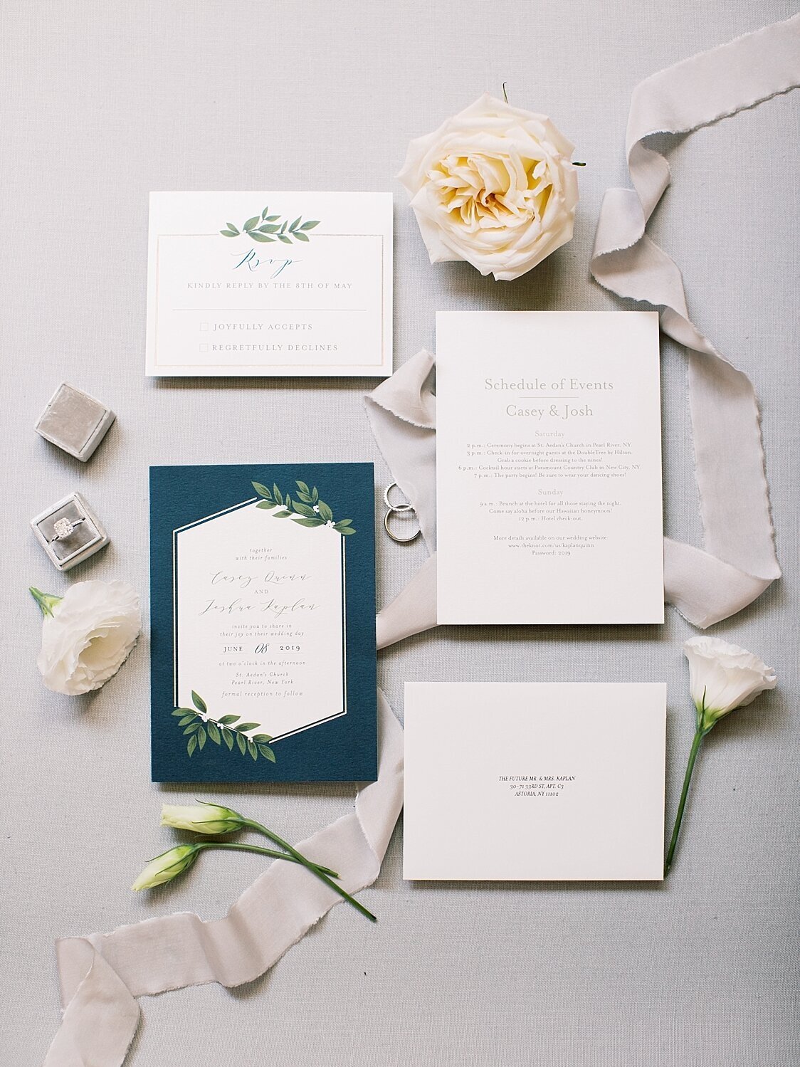 Classic wedding stationery for Paramount Country Club wedding